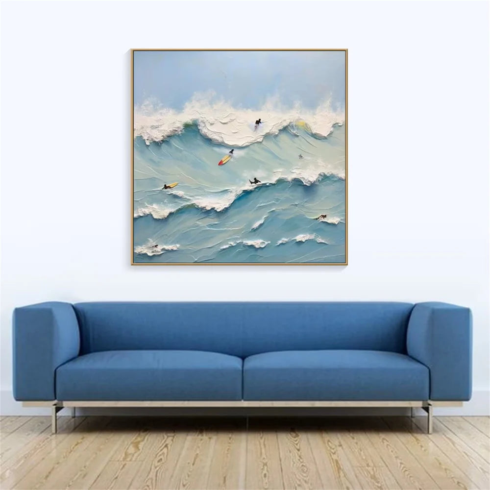 Surfing Sport Textured Canvas Painting #PB030