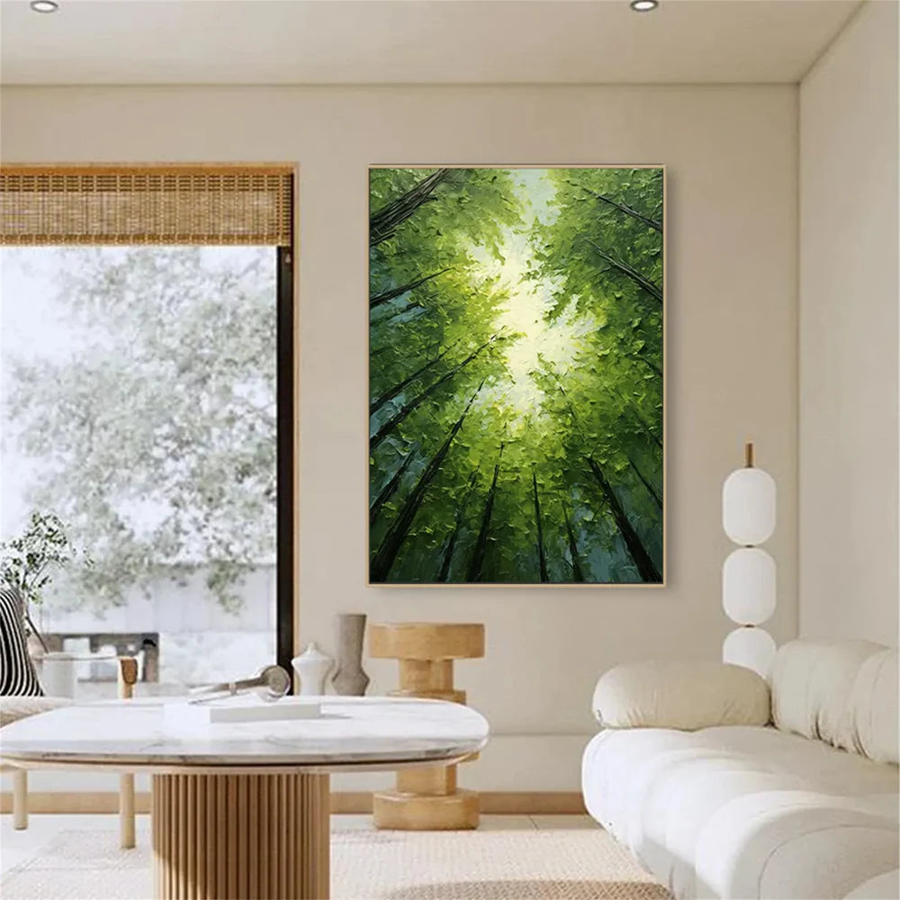 Green Abstract Flower And Tree Canvas Art #MF066