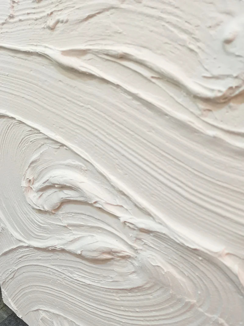 White Minimalist Textured Wall Art #WM026