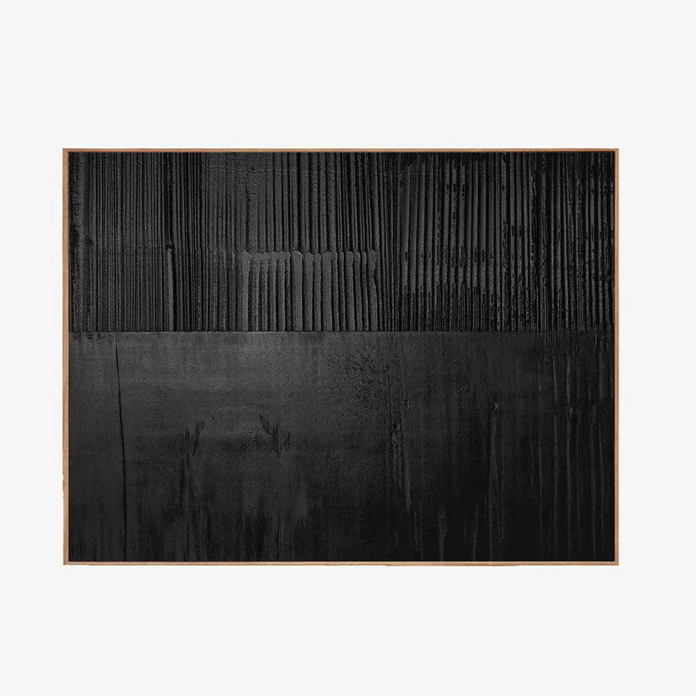 Black Minimalist Textured Canvas Art #WZ028