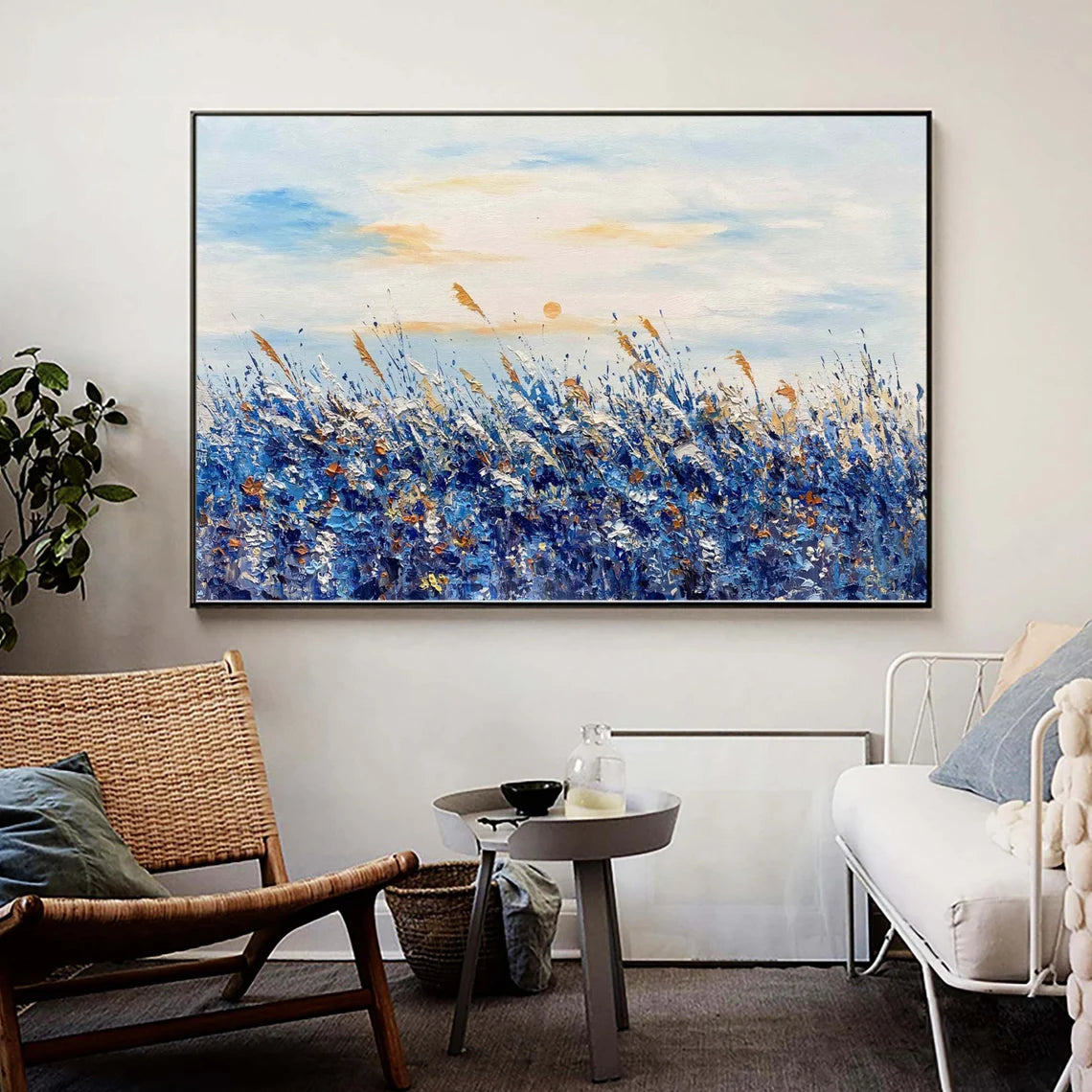 Abstract Flower And Tree Textured Canvas Art #MF034