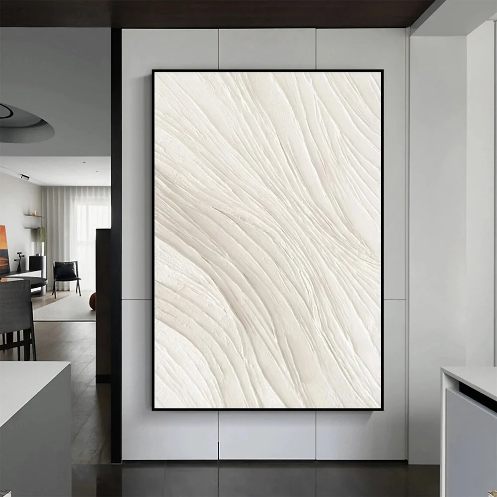 White Minimalist Textured Wall Art #WM054