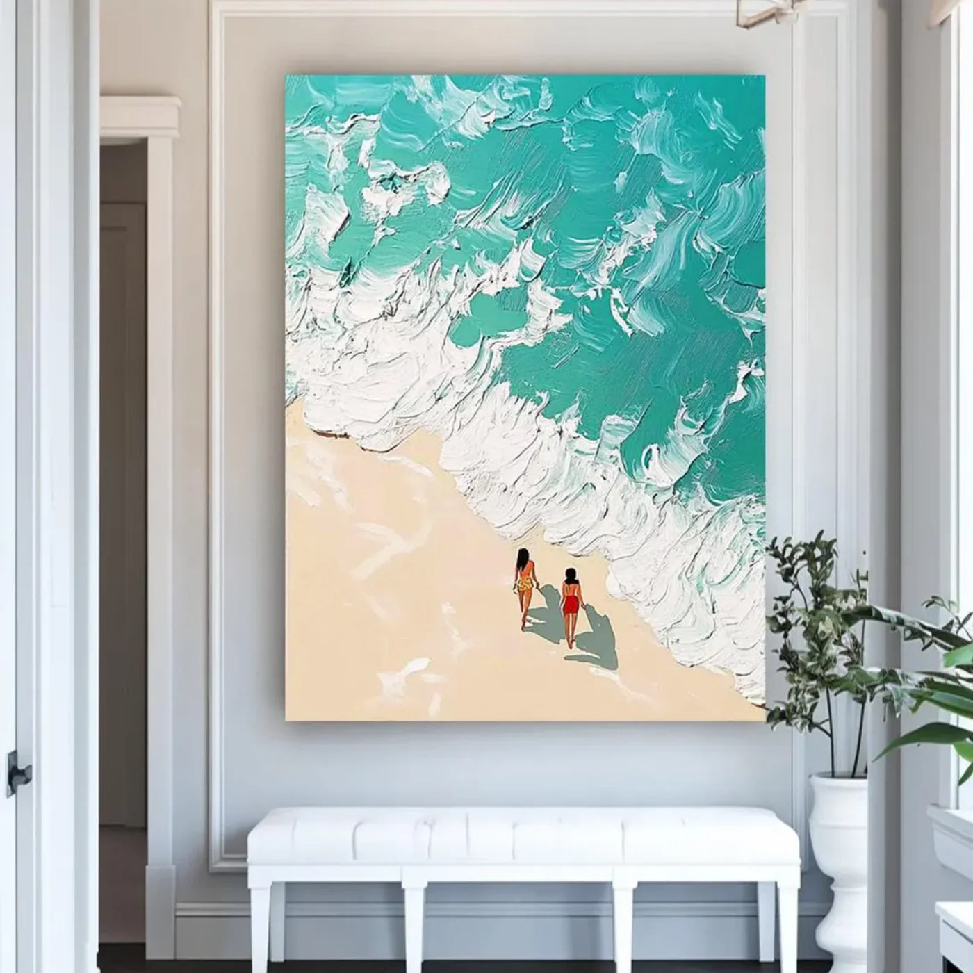 Swimming Sport Textured Canvas Painting #PB023