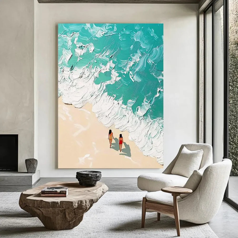 Swimming Sport Textured Canvas Painting #PB023
