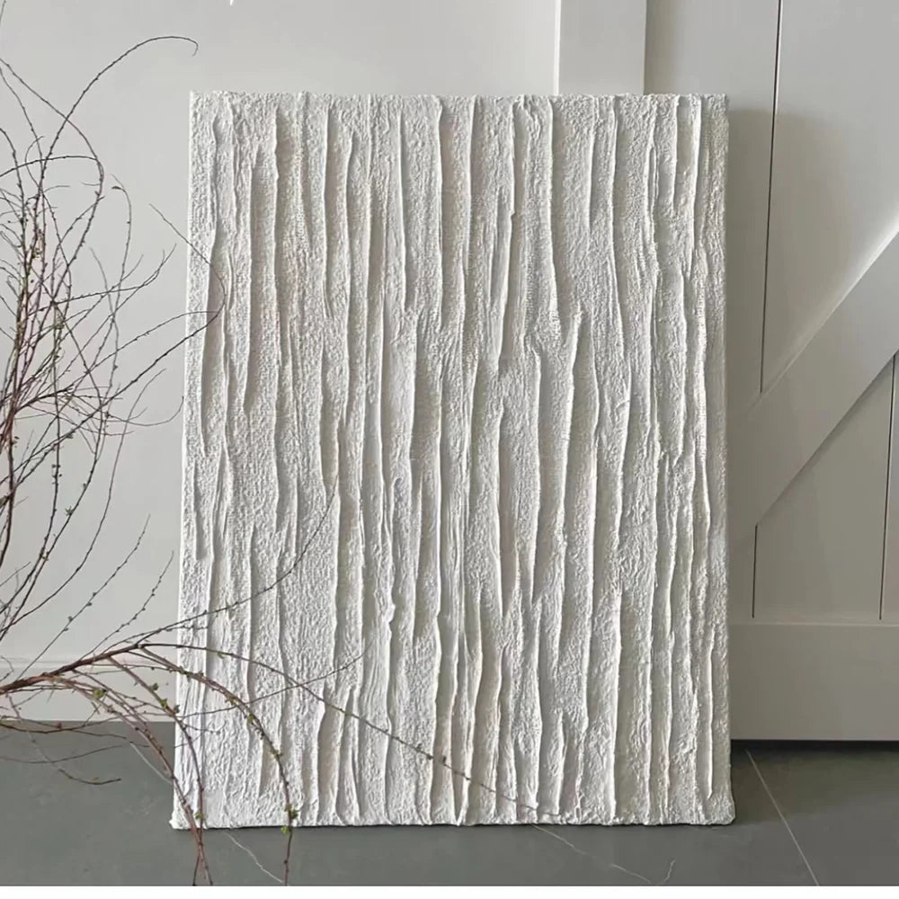 White Minimalist Textured Wall Art #WM027