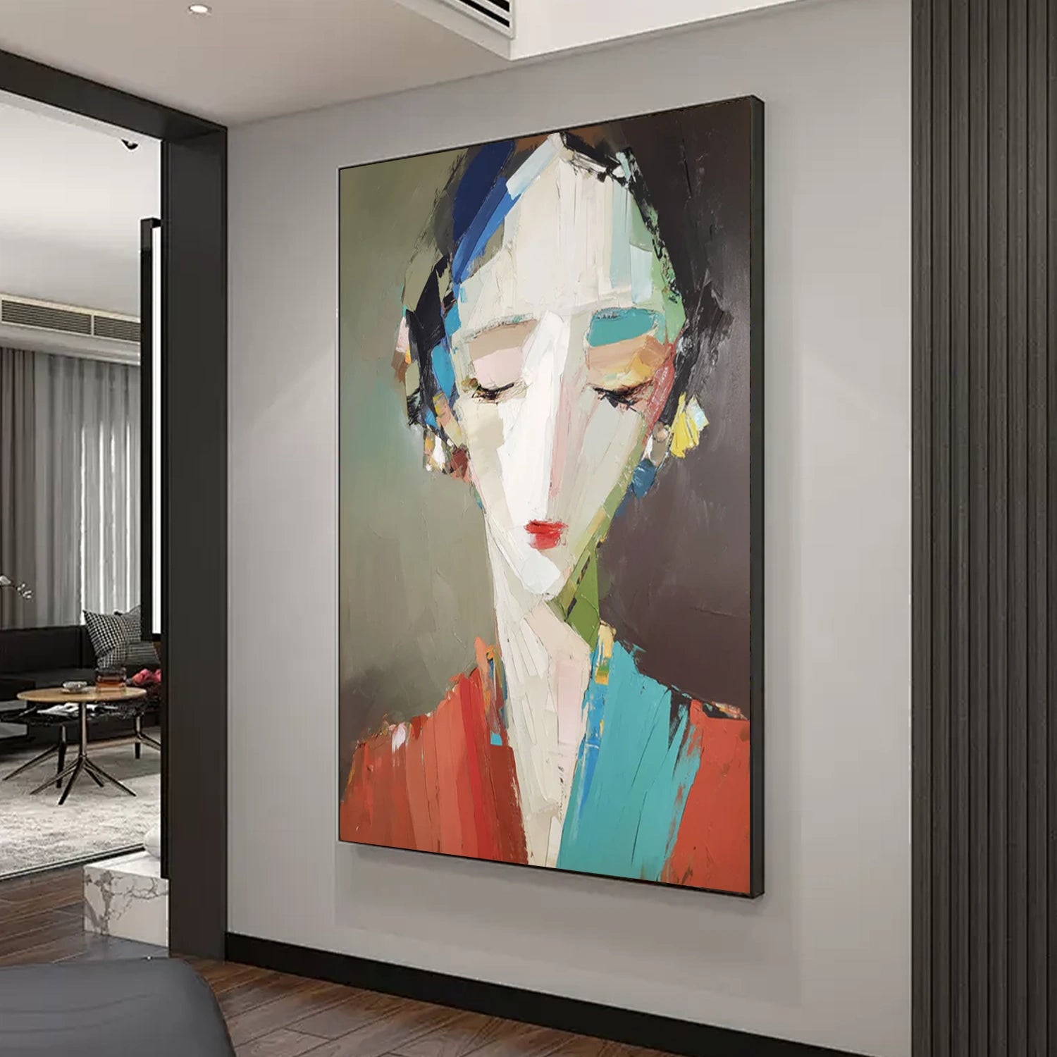 Abstract Portrait Textured Wall Art # LA059