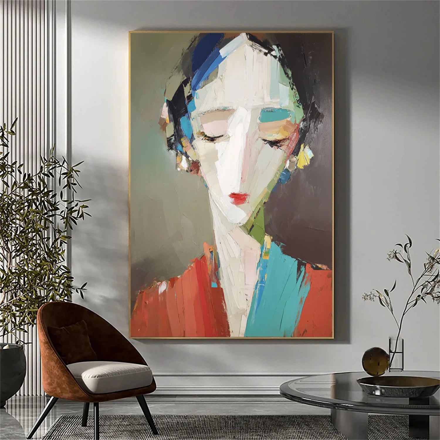 Abstract Portrait Textured Wall Art # LA059