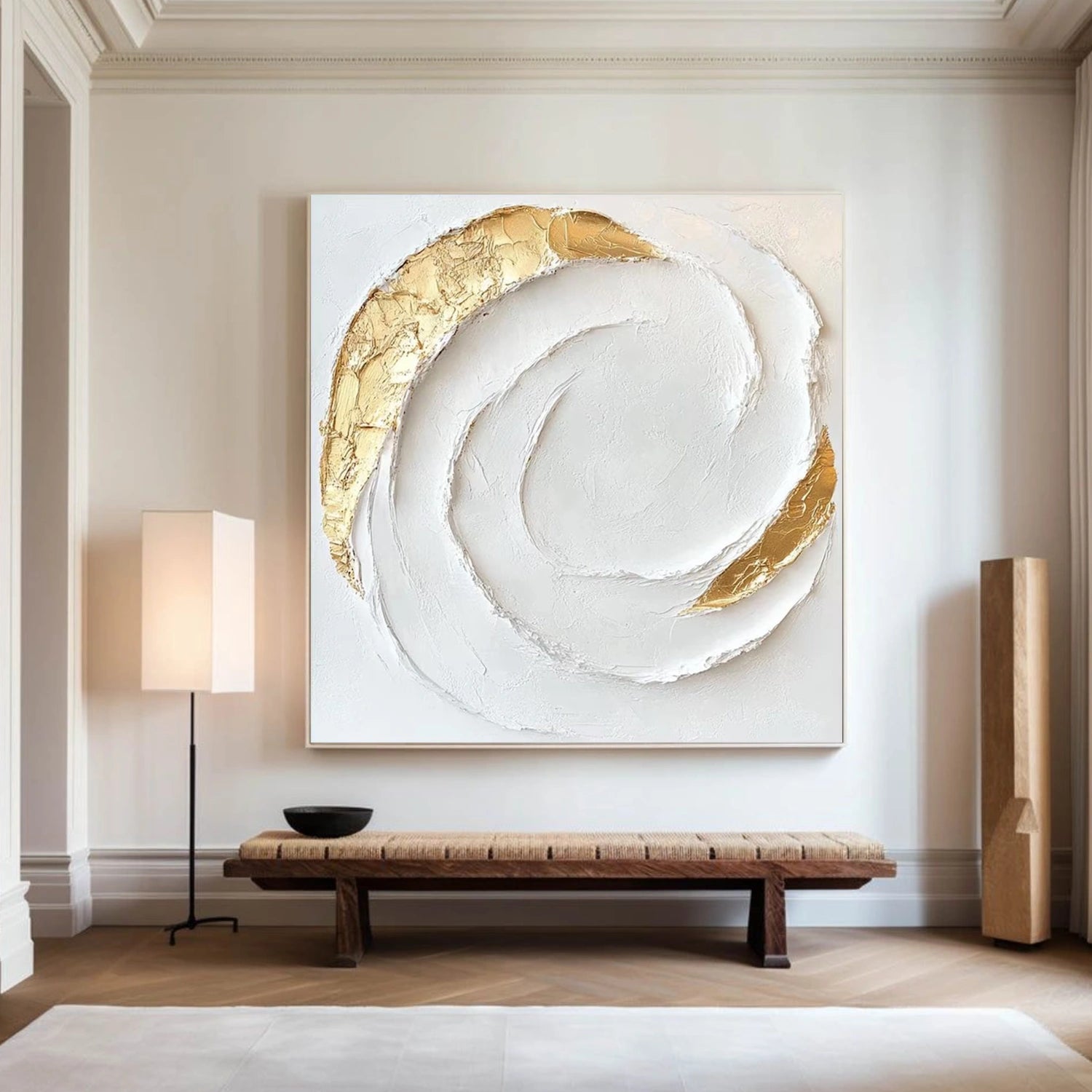 White Minimalist Textured Canvas Art #WM101