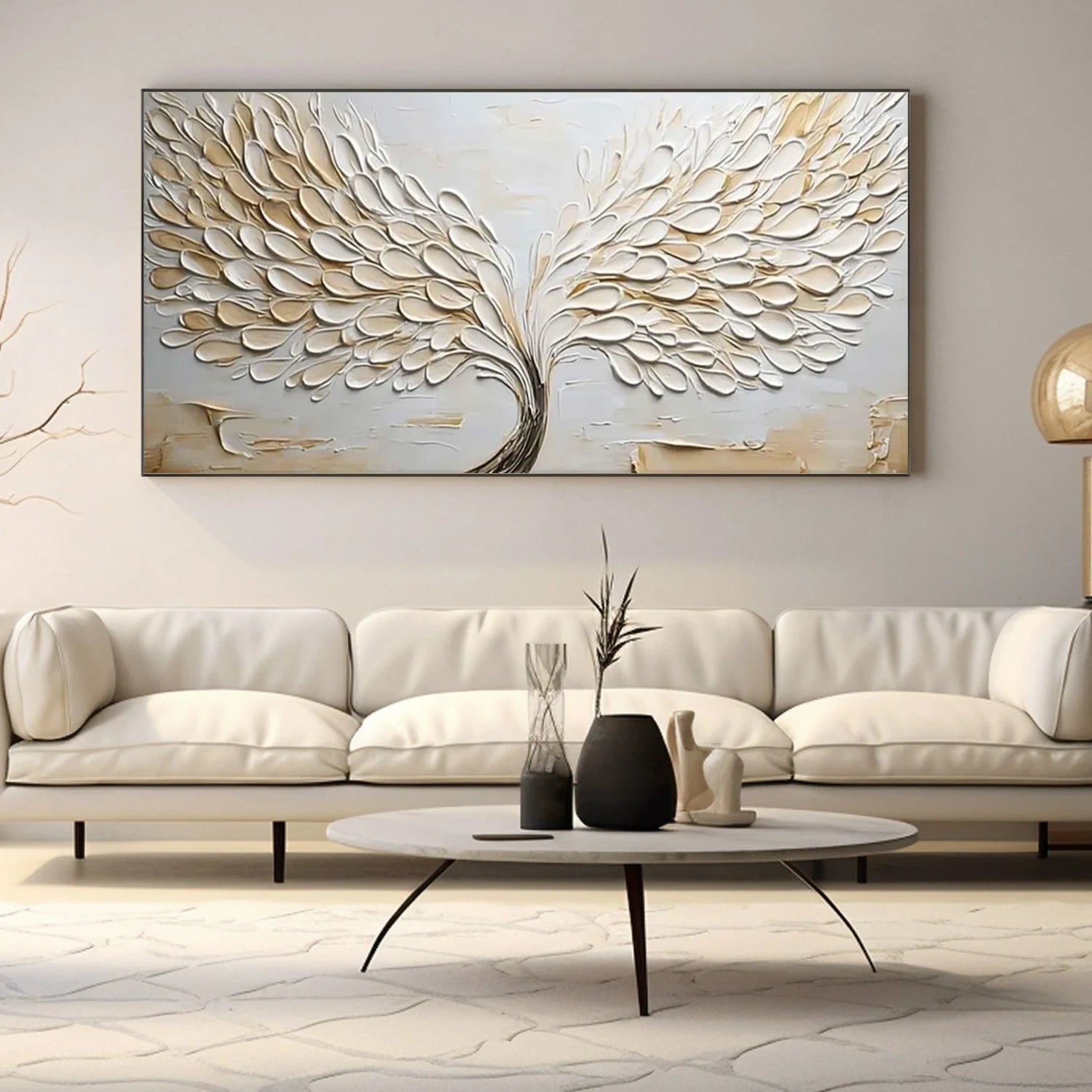 Abstract Flower And Tree Textured Canvas Art  #MF145