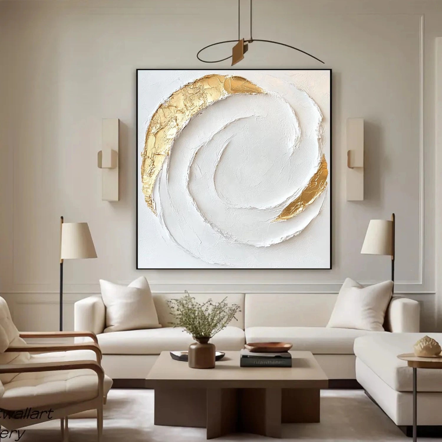 White Minimalist Textured Canvas Art #WM101