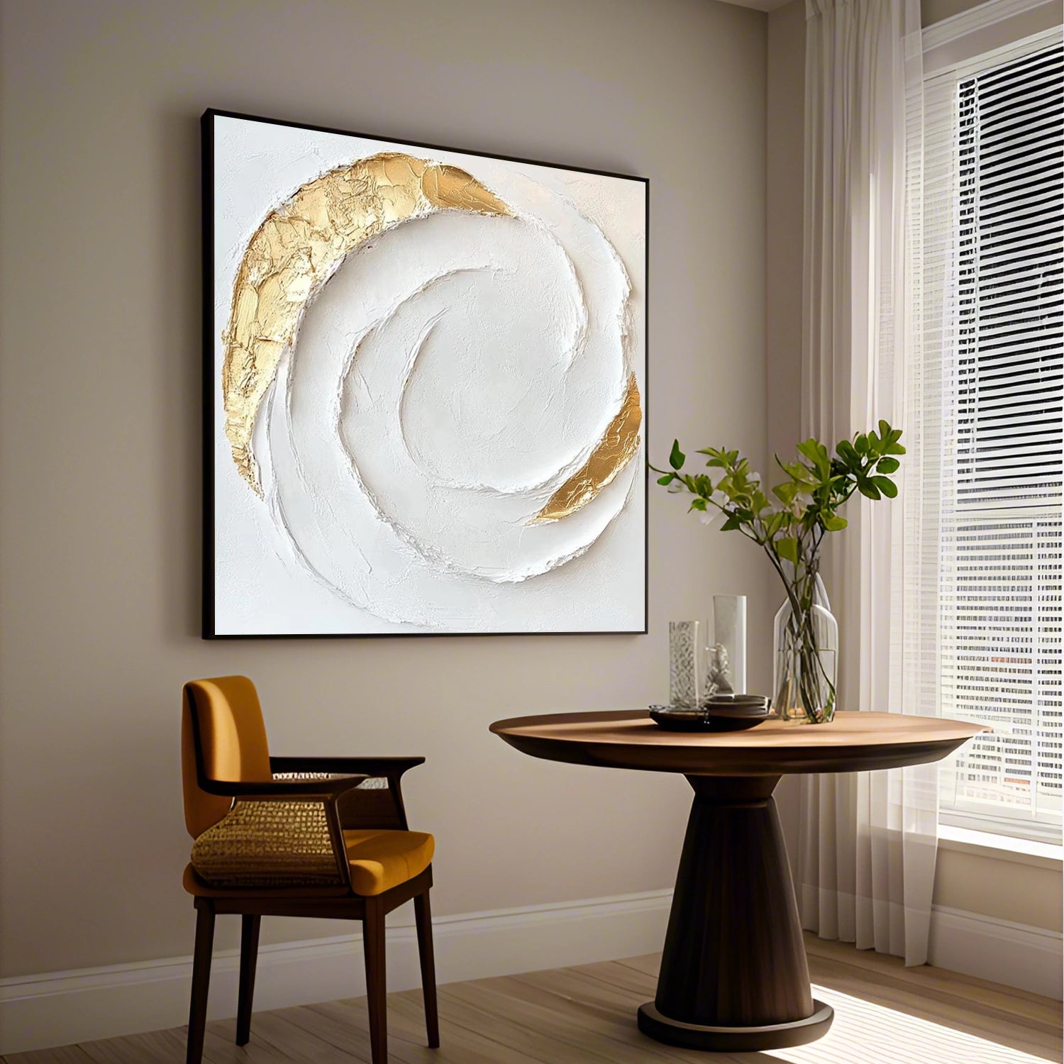 White Minimalist Textured Canvas Art #WM101