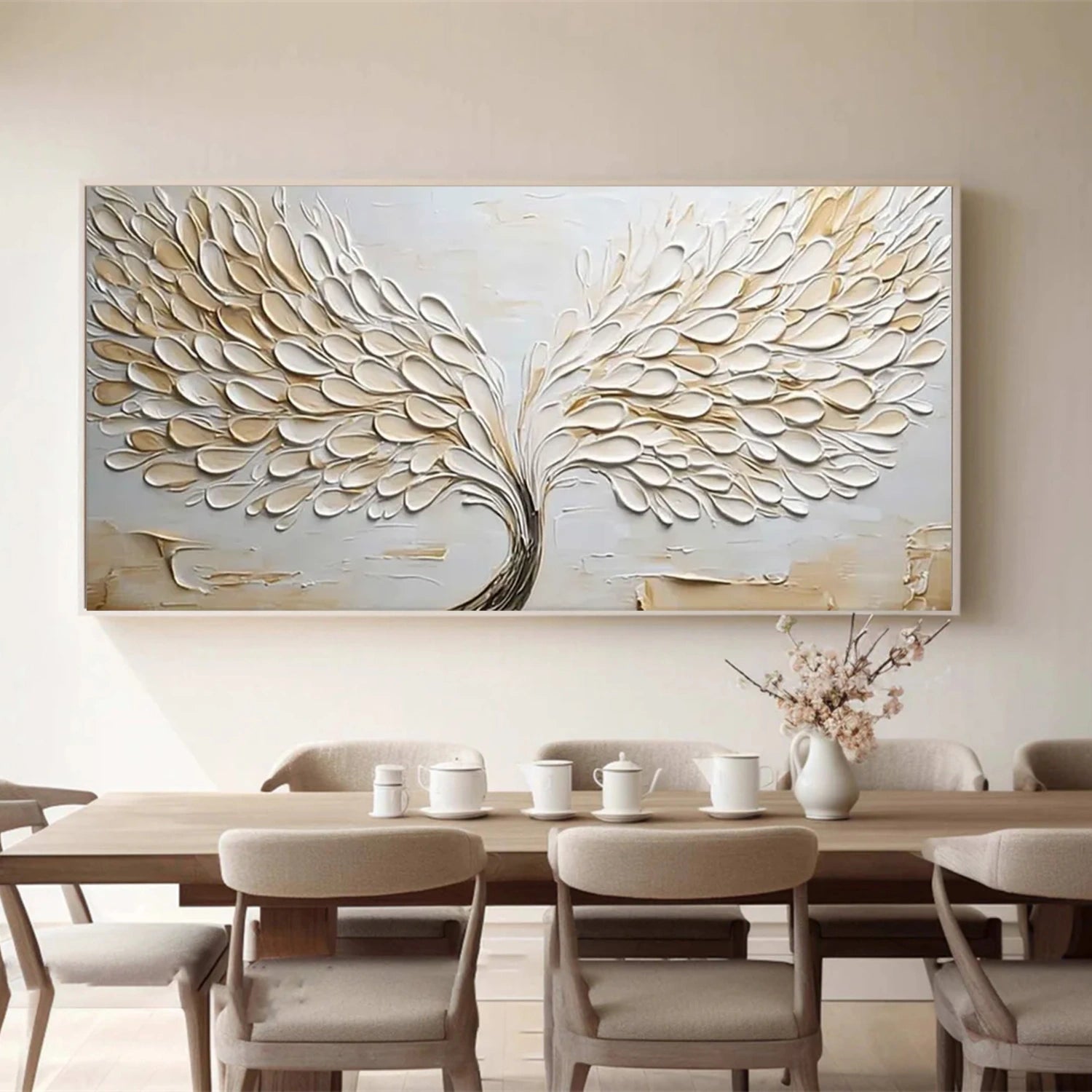 Abstract Flower And Tree Textured Canvas Art  #MF145
