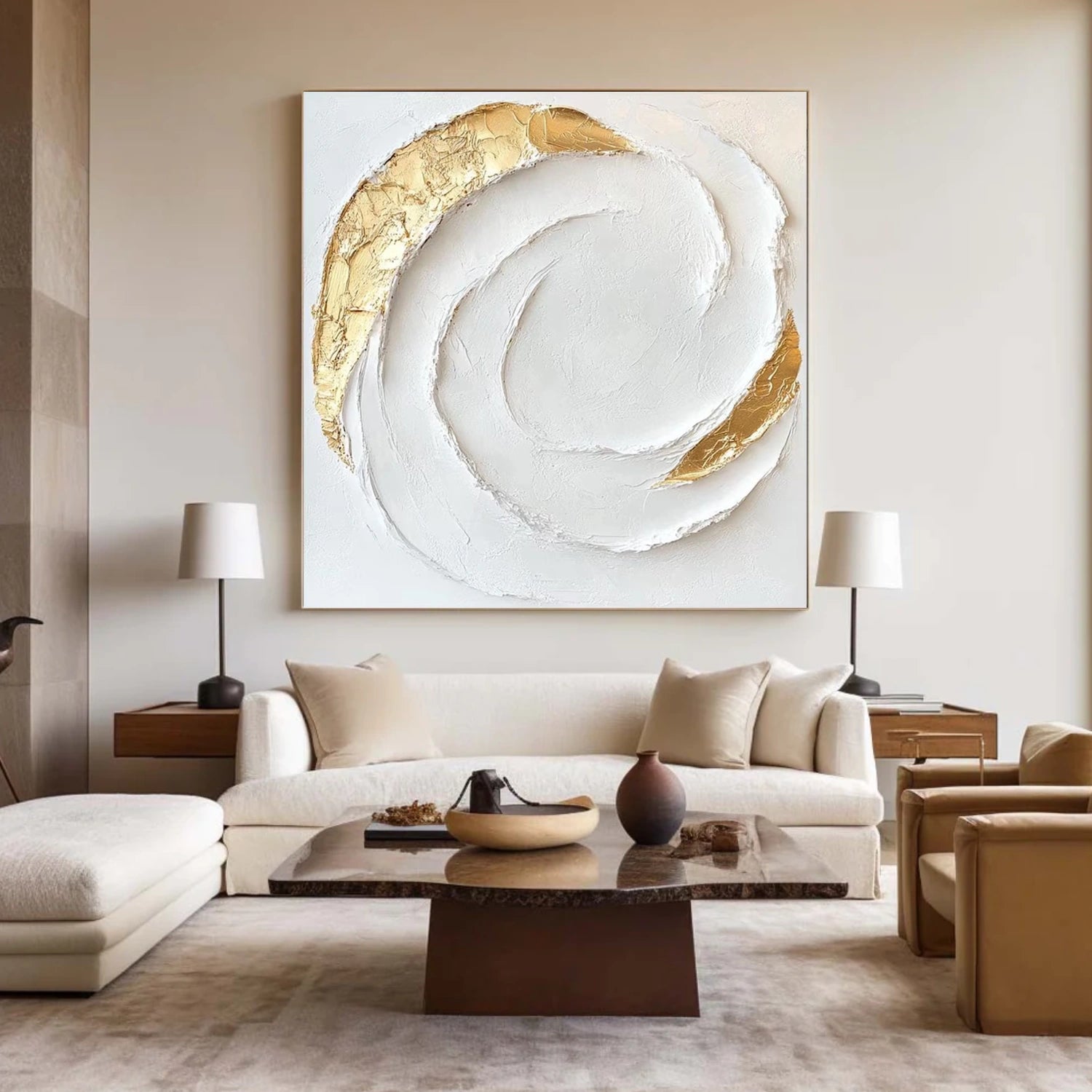 White Minimalist Textured Canvas Art #WM101