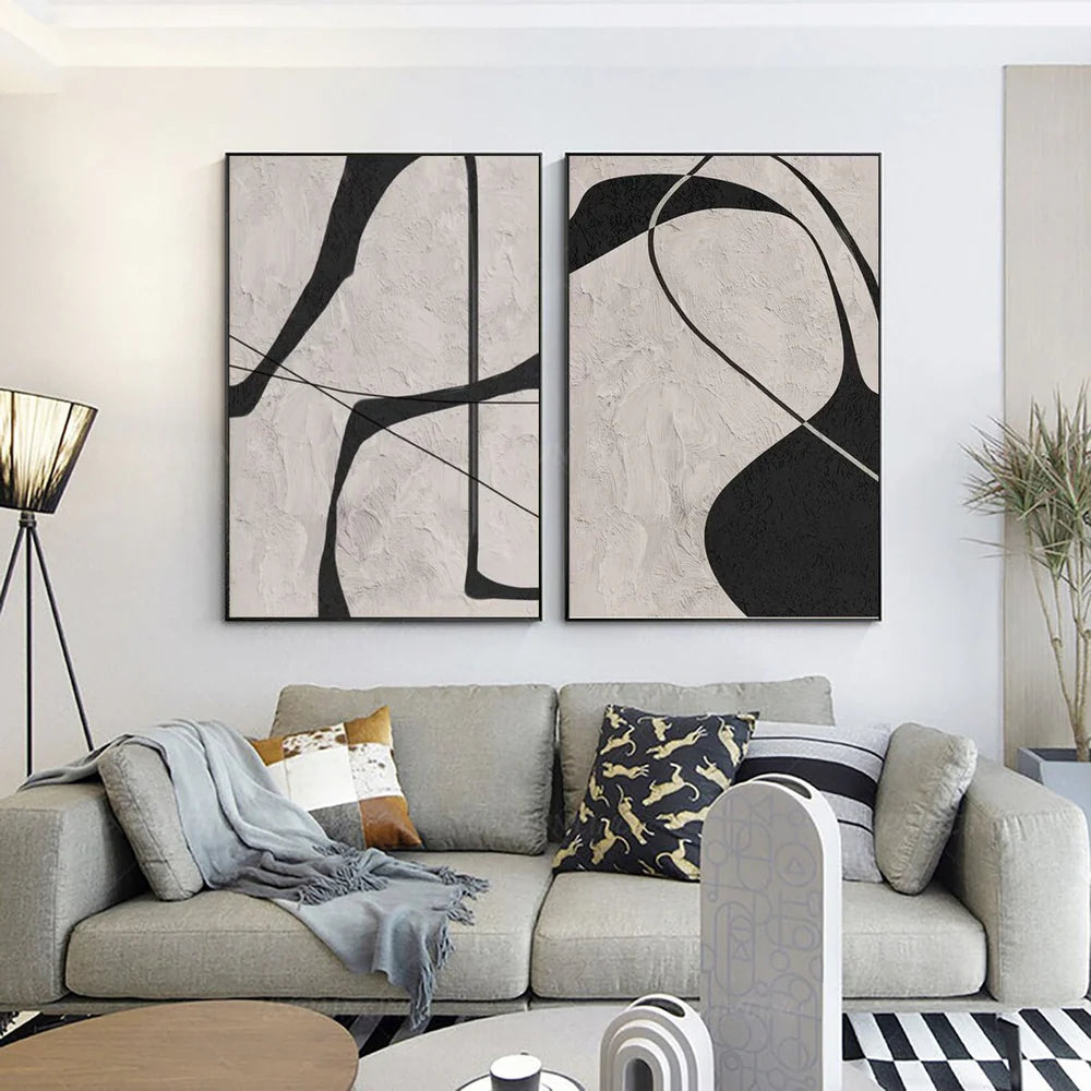Beige & Black Wabi Sabi Wall Art Set of 2 #VS001