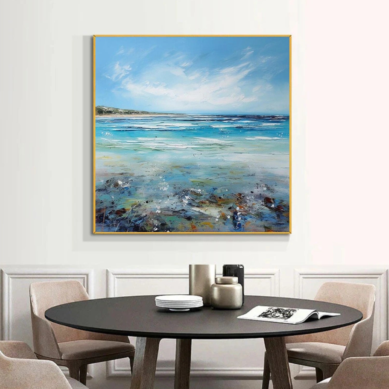 Abstract Ocean And Sky Canvas Art #OC116