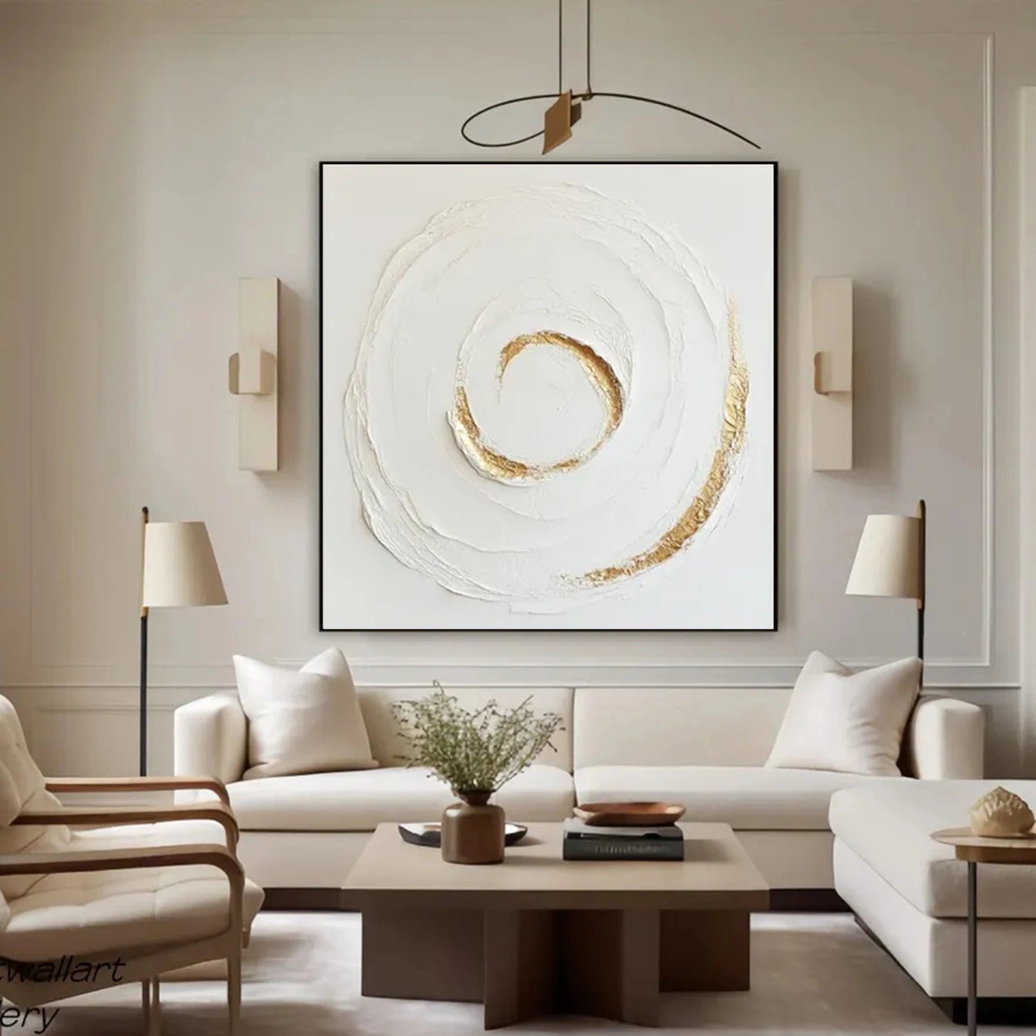 White Minimalist Textured Canvas Art #WM100