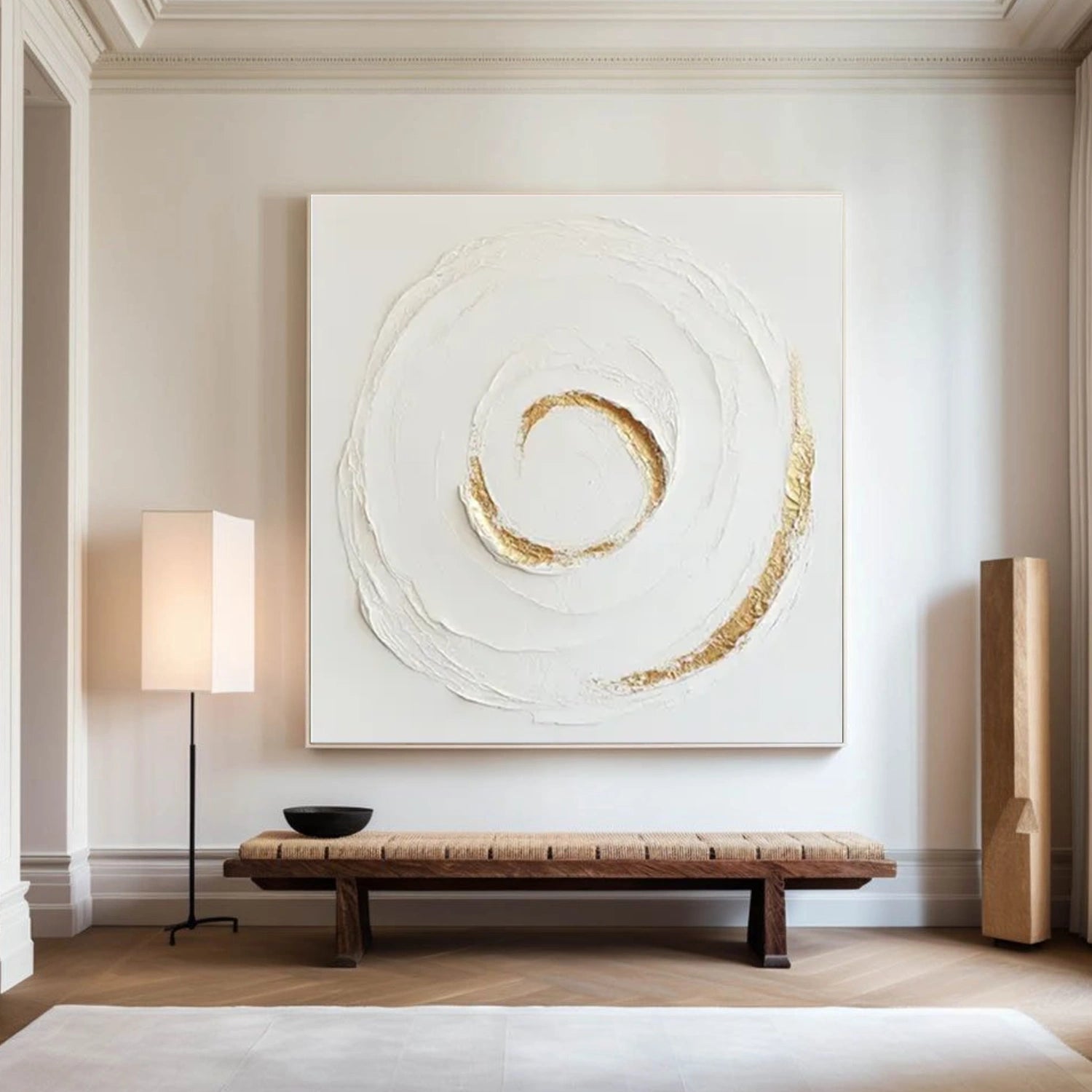 White Minimalist Textured Canvas Art #WM100