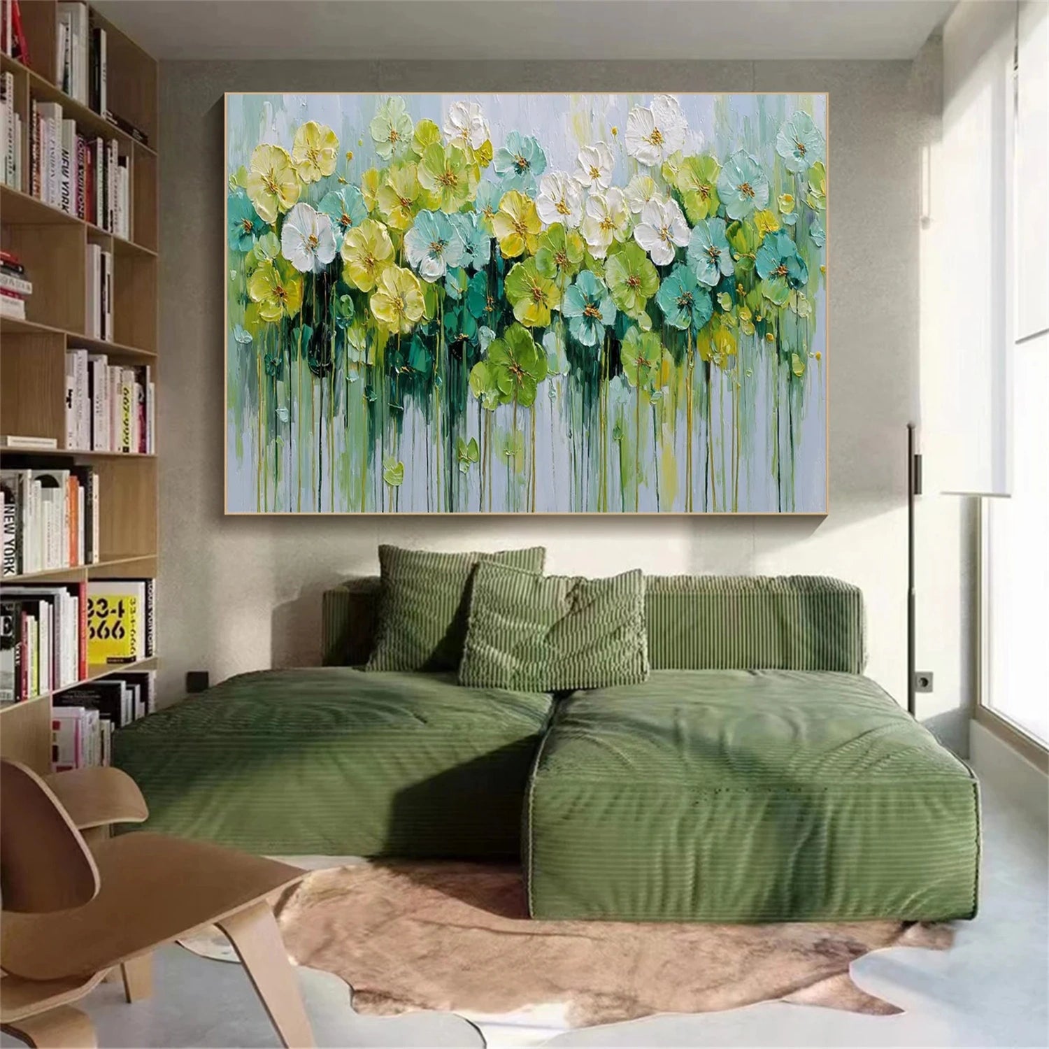 Abstract Flower And Tree Textured Canvas Art  #MF146
