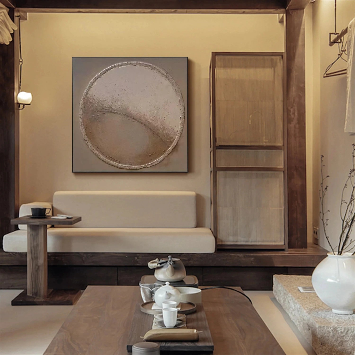 Brown Minimalist Textured Canvas Art  #WM103