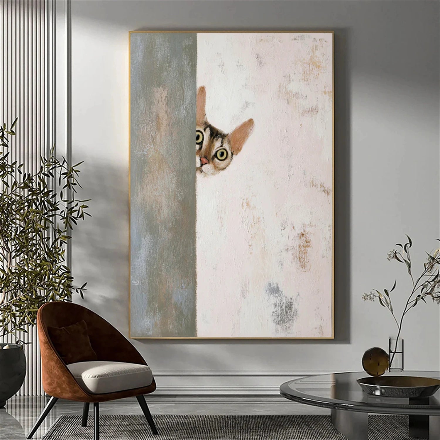 Abstract Animal Cat Canvas Art #DW115