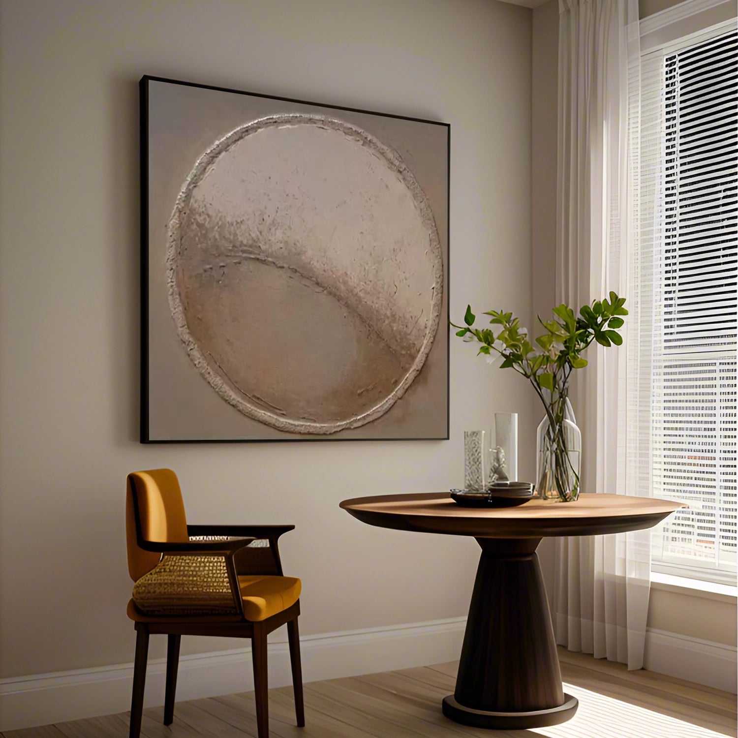 Brown Minimalist Textured Canvas Art  #WM103