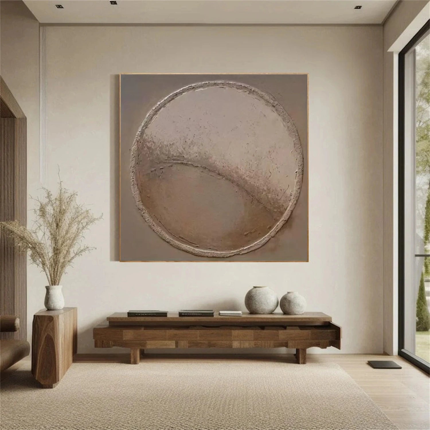 Brown Minimalist Textured Canvas Art  #WM103
