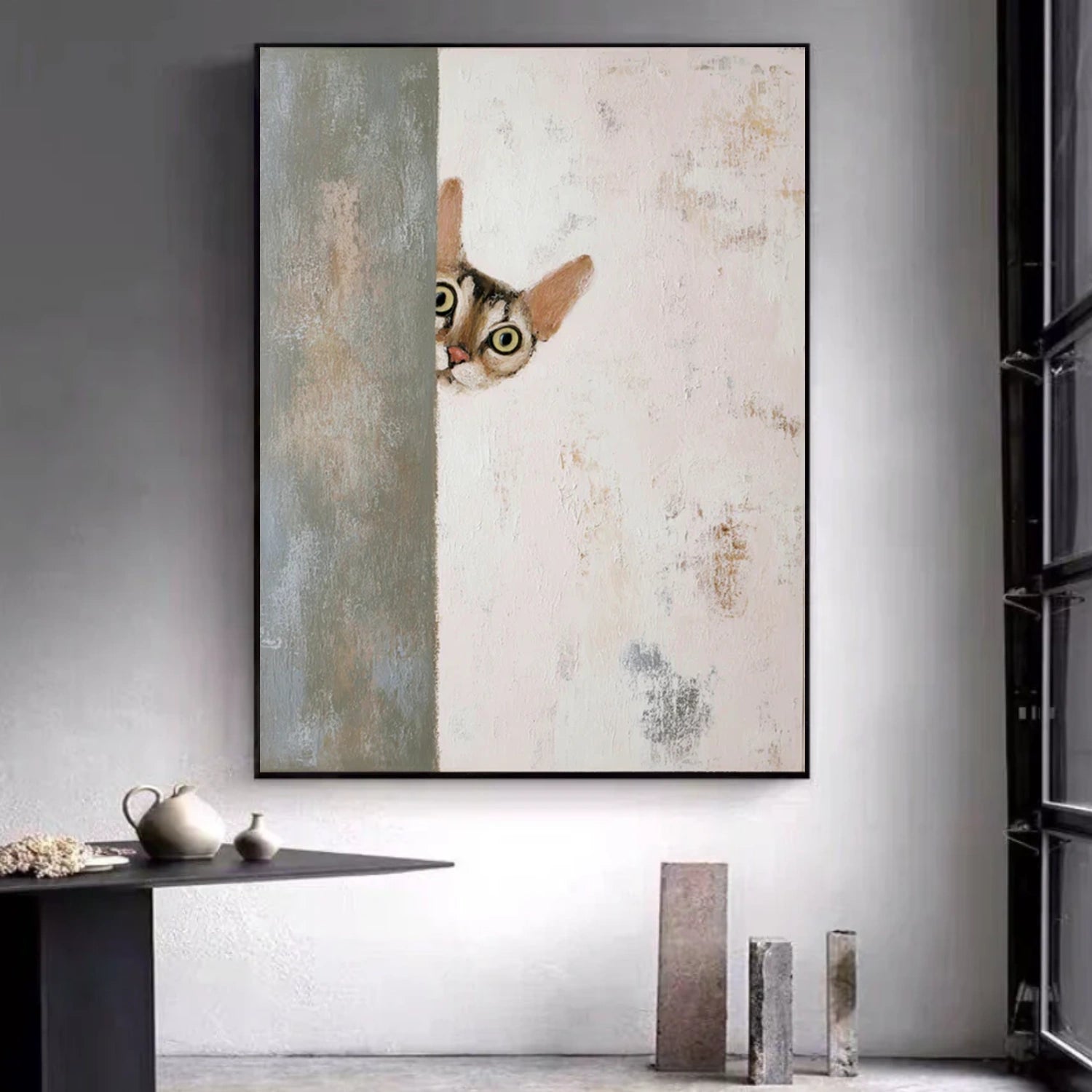 Abstract Animal Cat Canvas Art #DW115