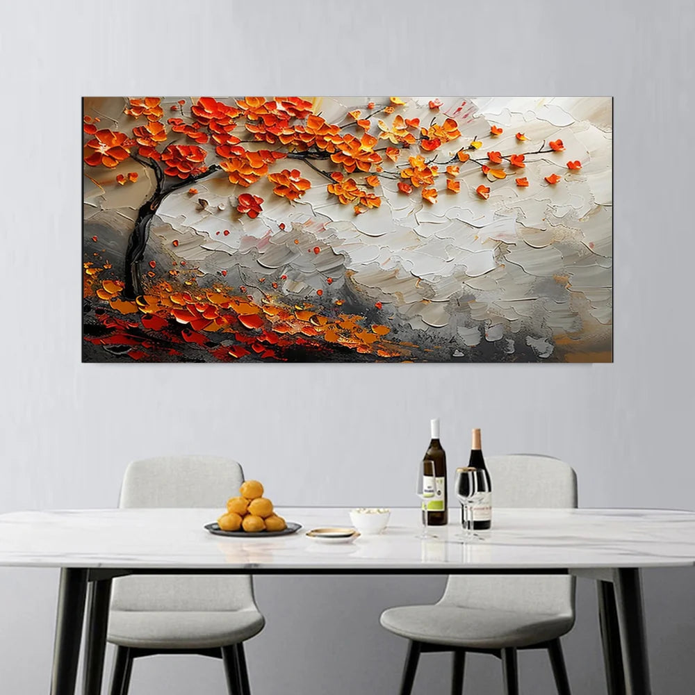Abstract Flower And Tree Textured Canvas Art #MF051