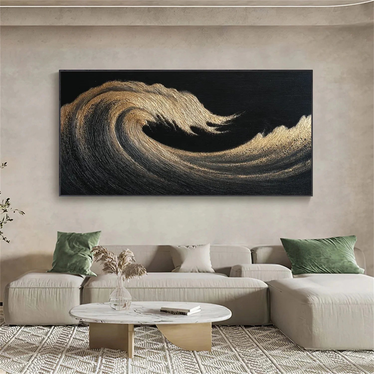 Minimalist Ocean And Sky Textured Canvas Art #OC123