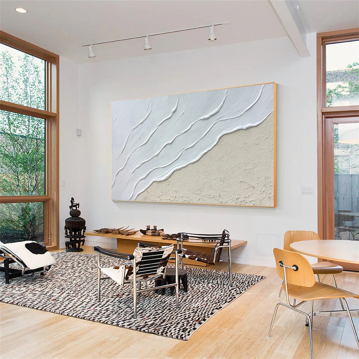 White Minimalist Textured Canvas Art #WM124