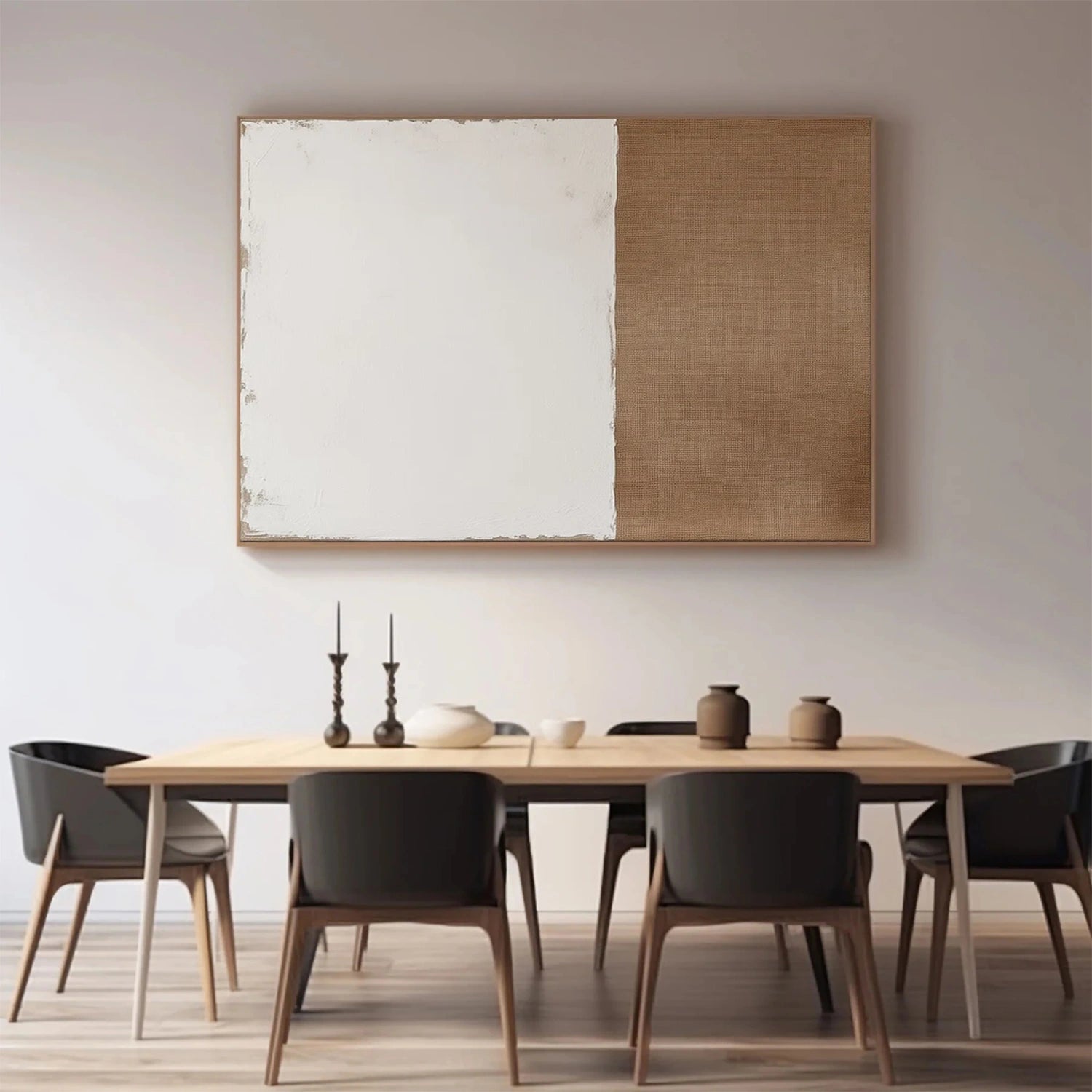 Beige and Brown Minimalist Canvas Art #WM125
