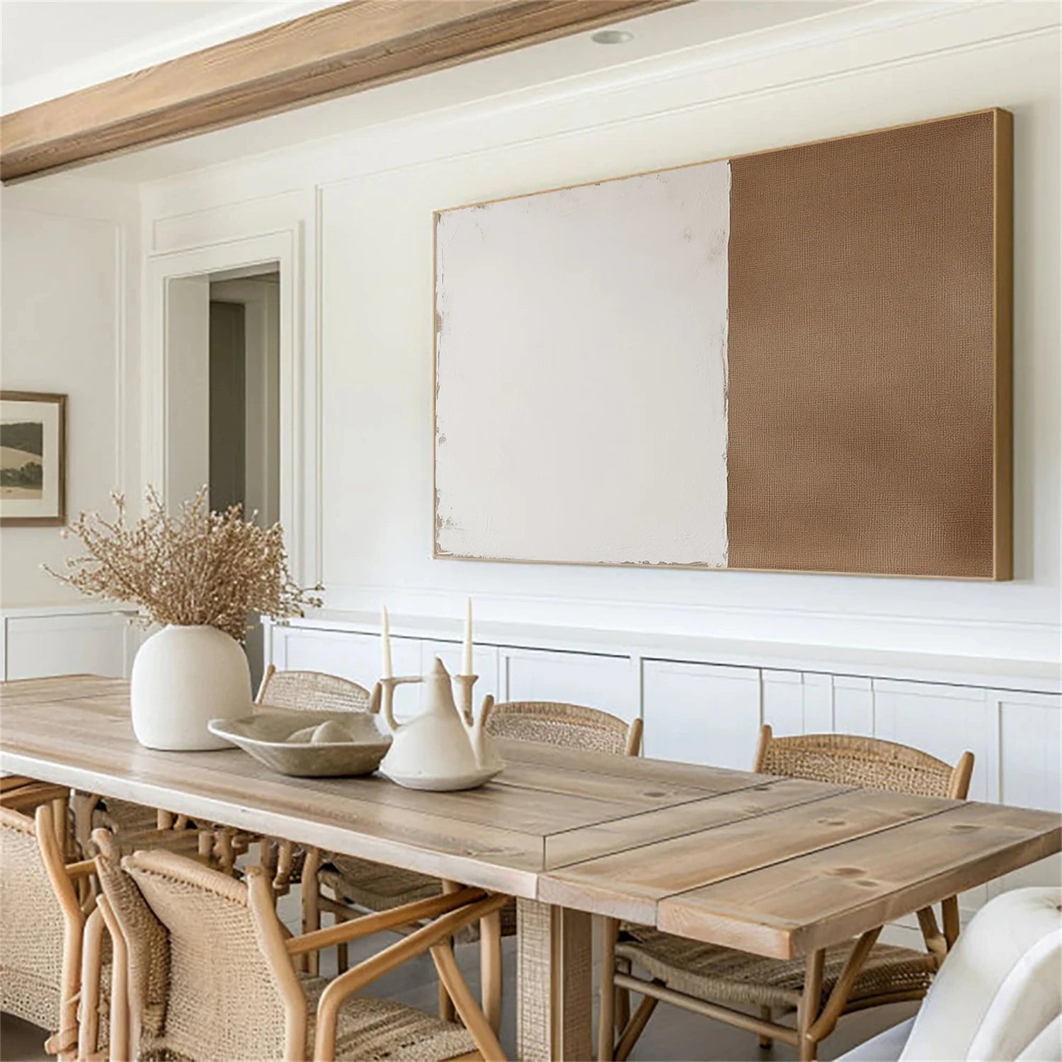 Beige and Brown Minimalist Canvas Art #WM125
