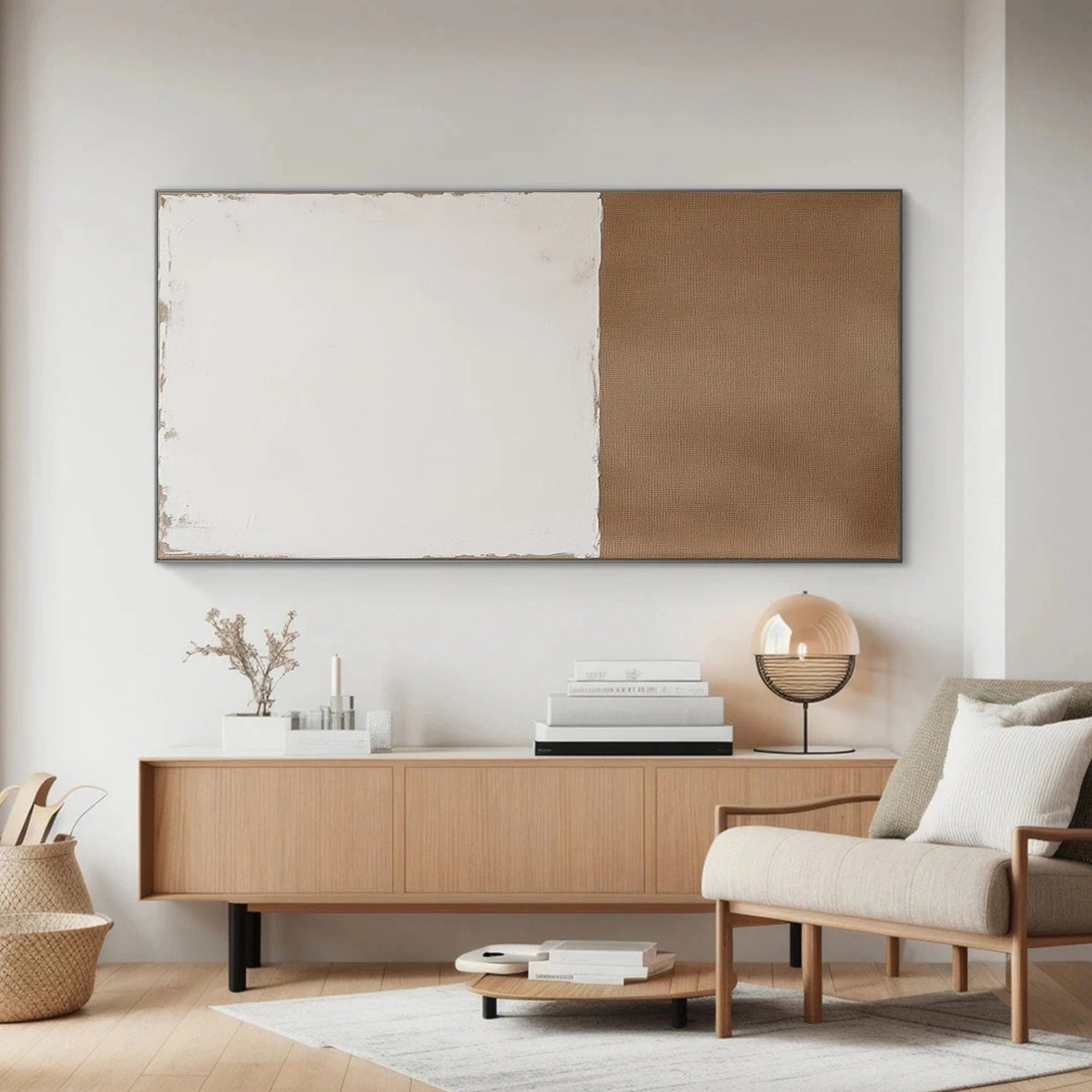Beige and Brown Minimalist Canvas Art #WM125