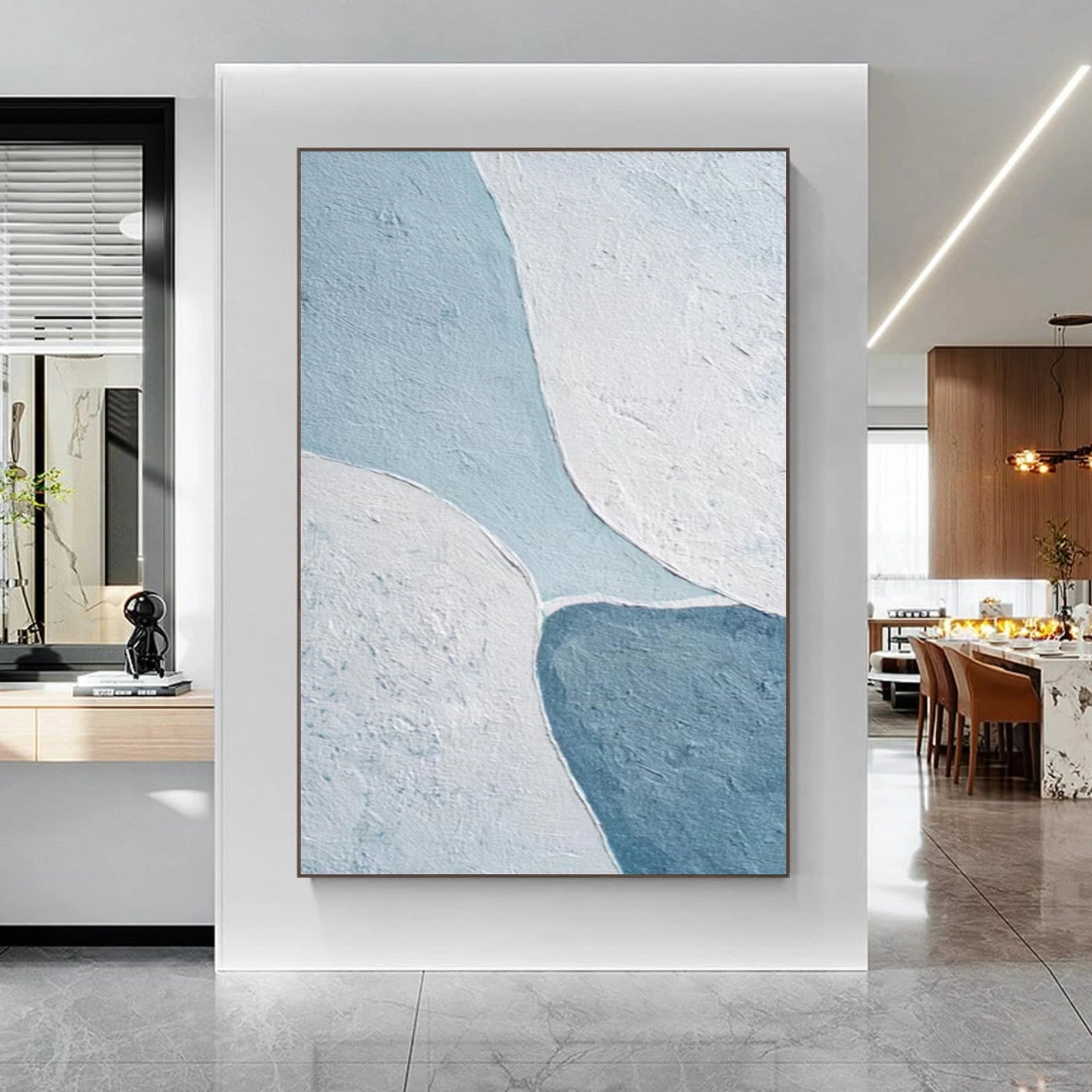 Blue and Green Minimalist Canvas Art #WM135