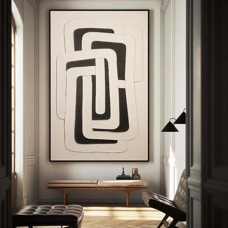 Black & Beige Wabi Sabi Textured Wall Art #VS022