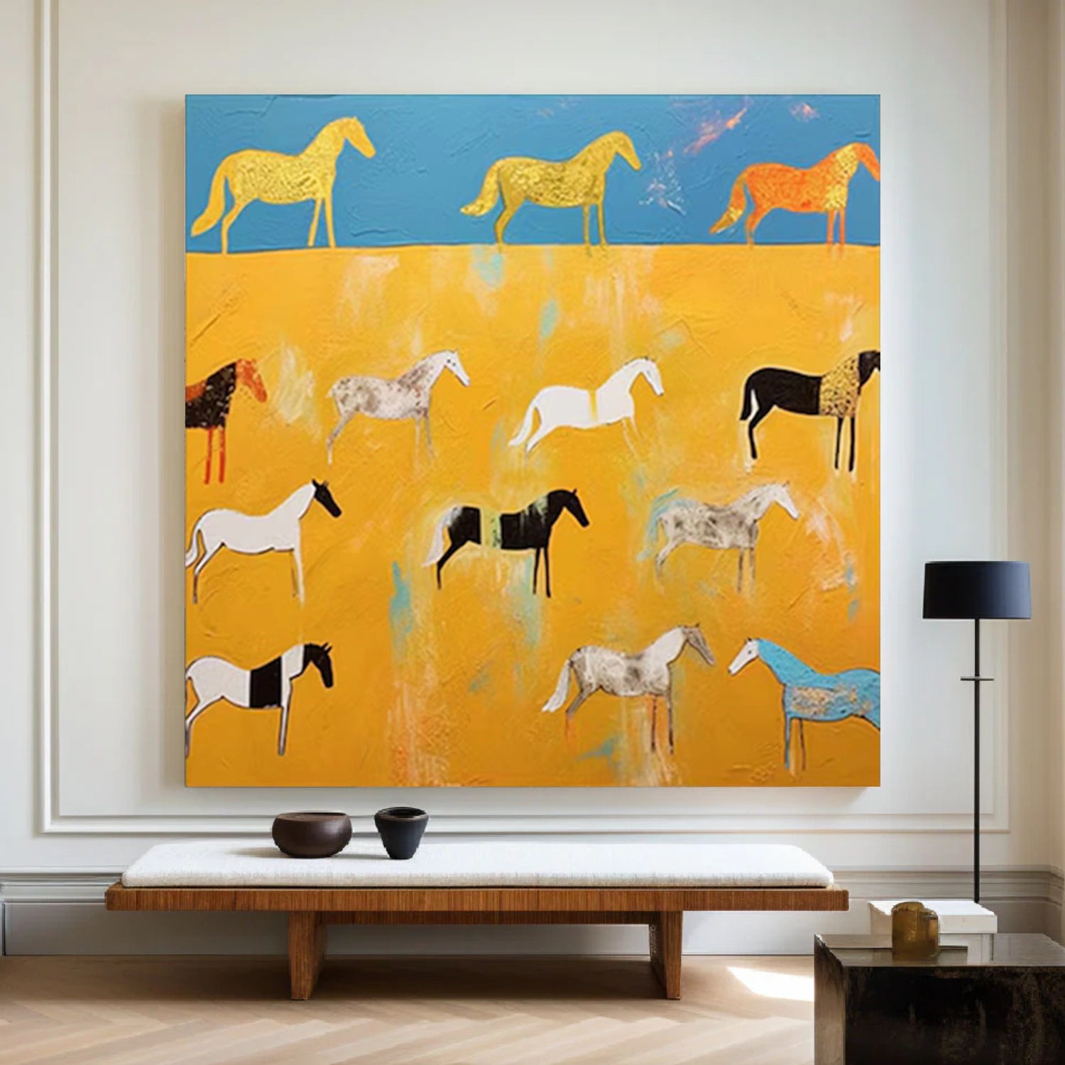 Abstract Animal Horse Canvas Art #DW110