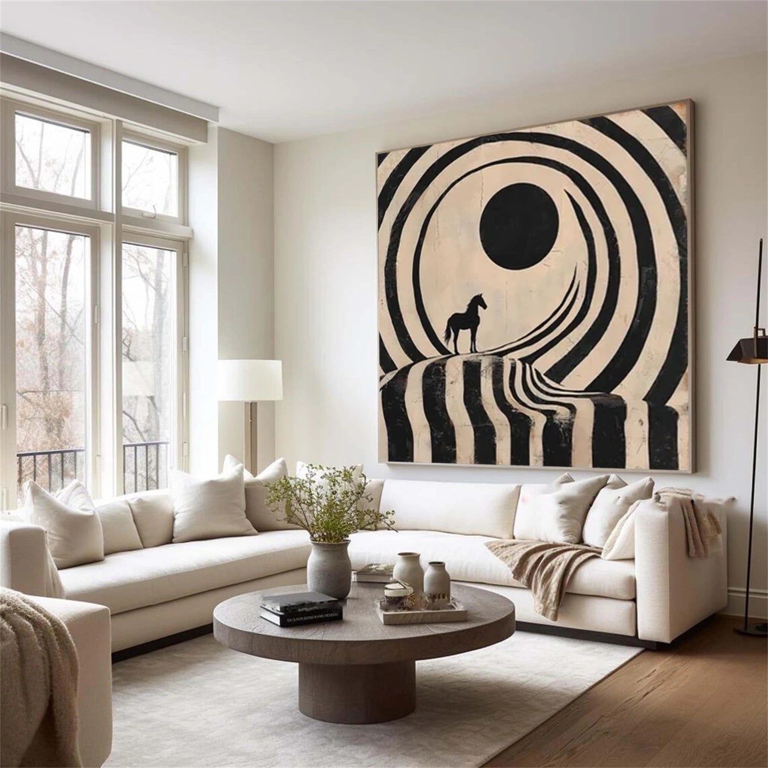 Abstract Animal Horse Canvas Art #DW113