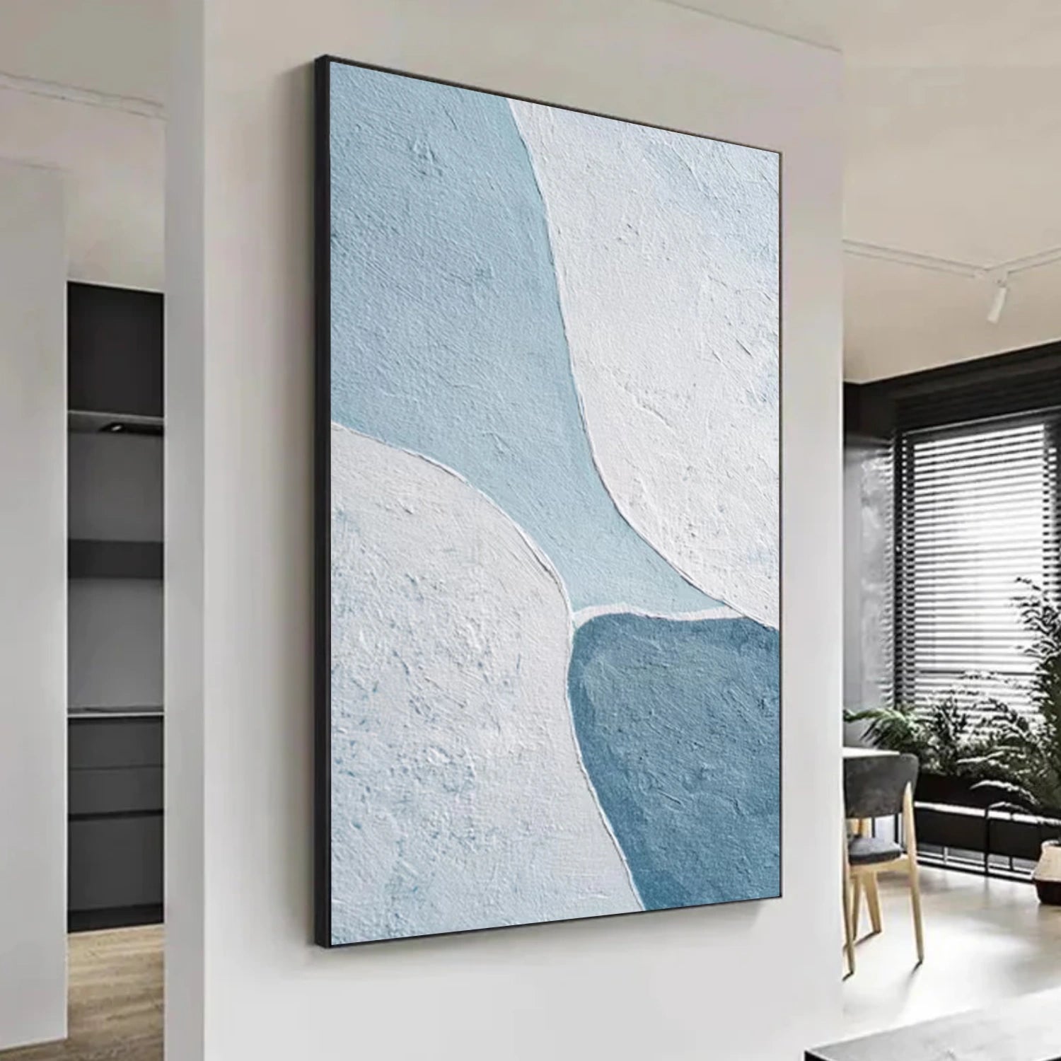 Blue and Green Minimalist Canvas Art #WM135