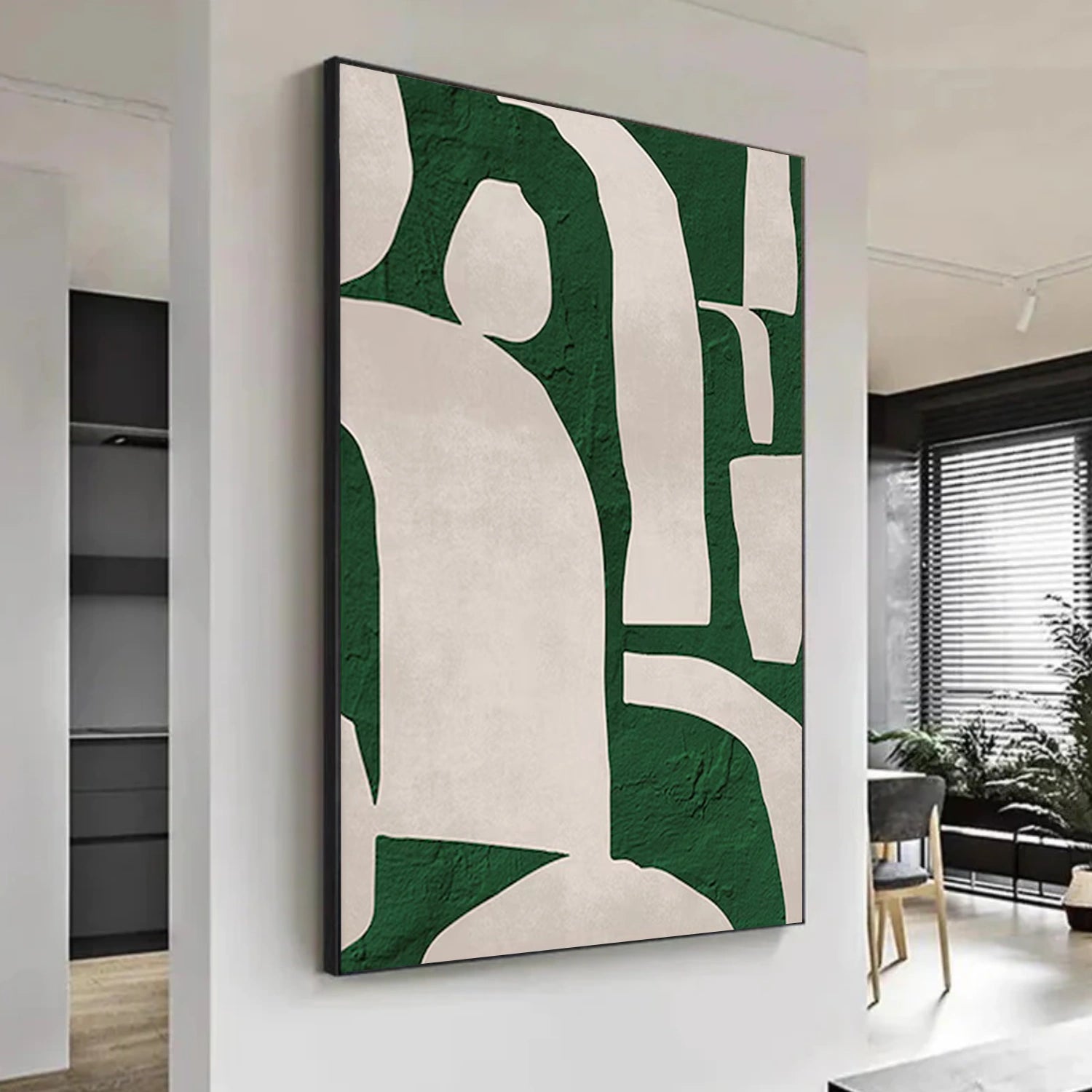 Beige and Green Minimalist Canvas Art #WM136