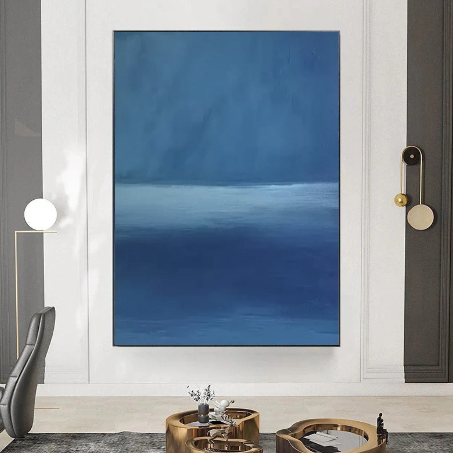 Blue Minimalist Canvas Art #WM096