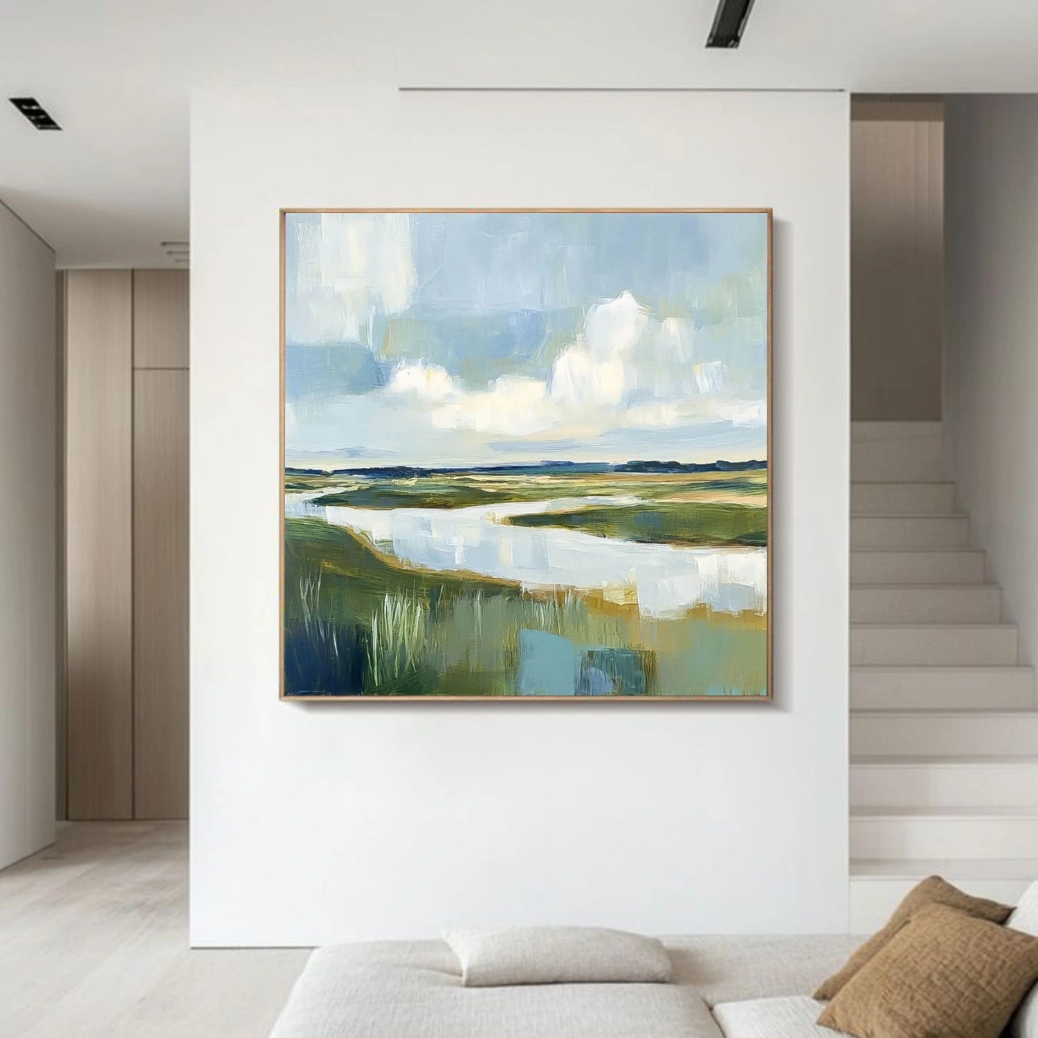 Abstract Ocean And Sky Canvas Art #OC126
