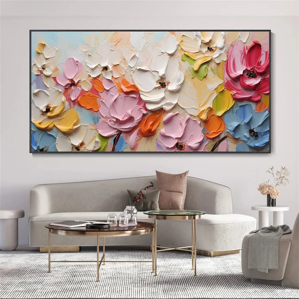 Abstract Flower And Tree Textured Canvas Art #MF030