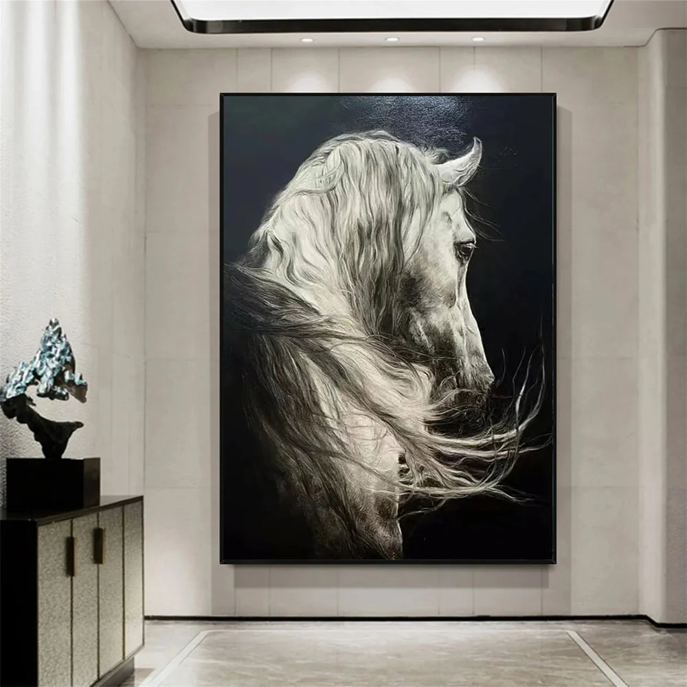 Abstract Animal Horse Canvas Art #DW005