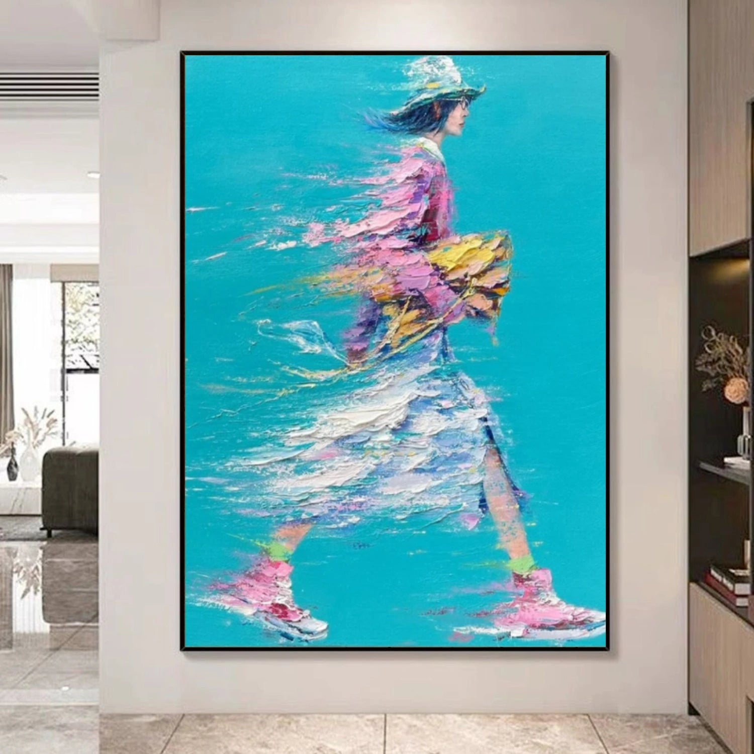 Abstract Portrait Textured Wall Art # LA033