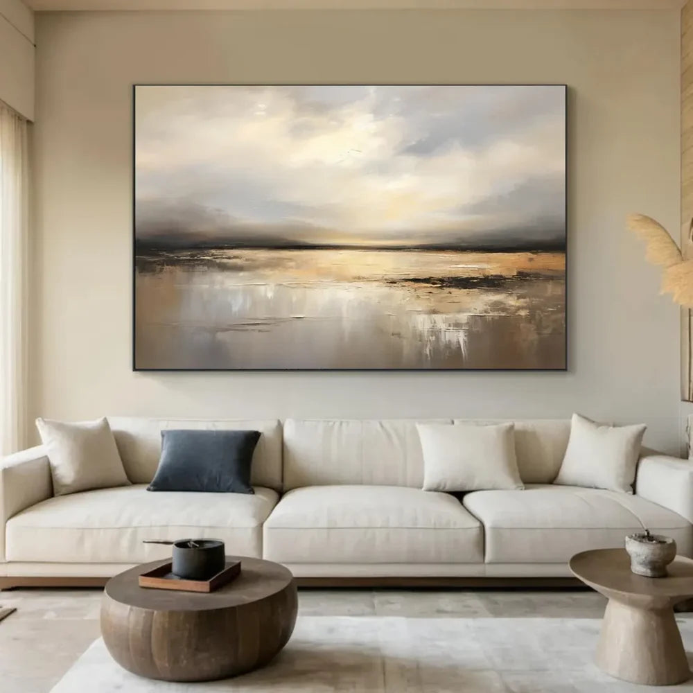 Abstract Ocean And Sky Textured Canvas Art # OC014