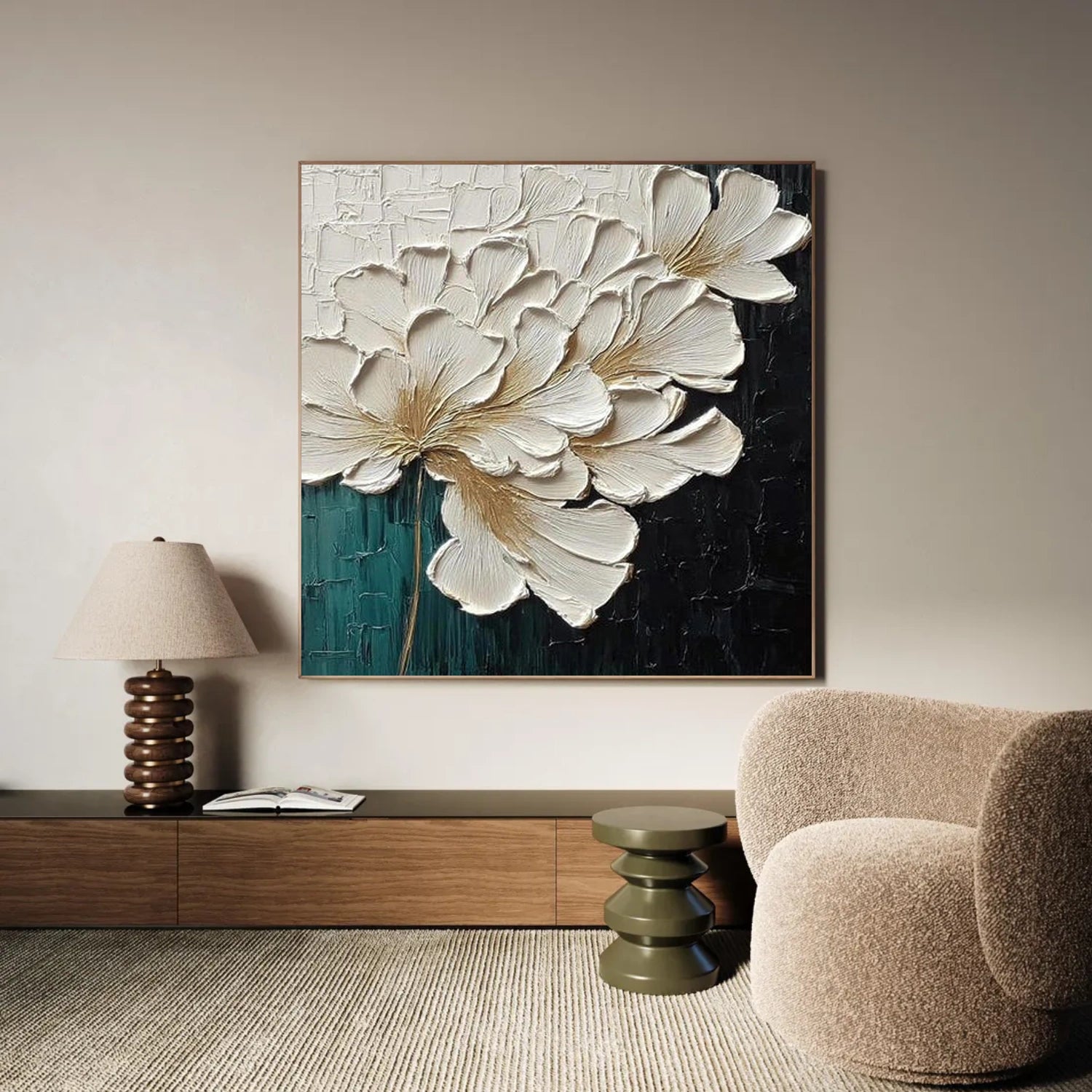 Abstract Flower And Tree Textured Canvas Art #MF186