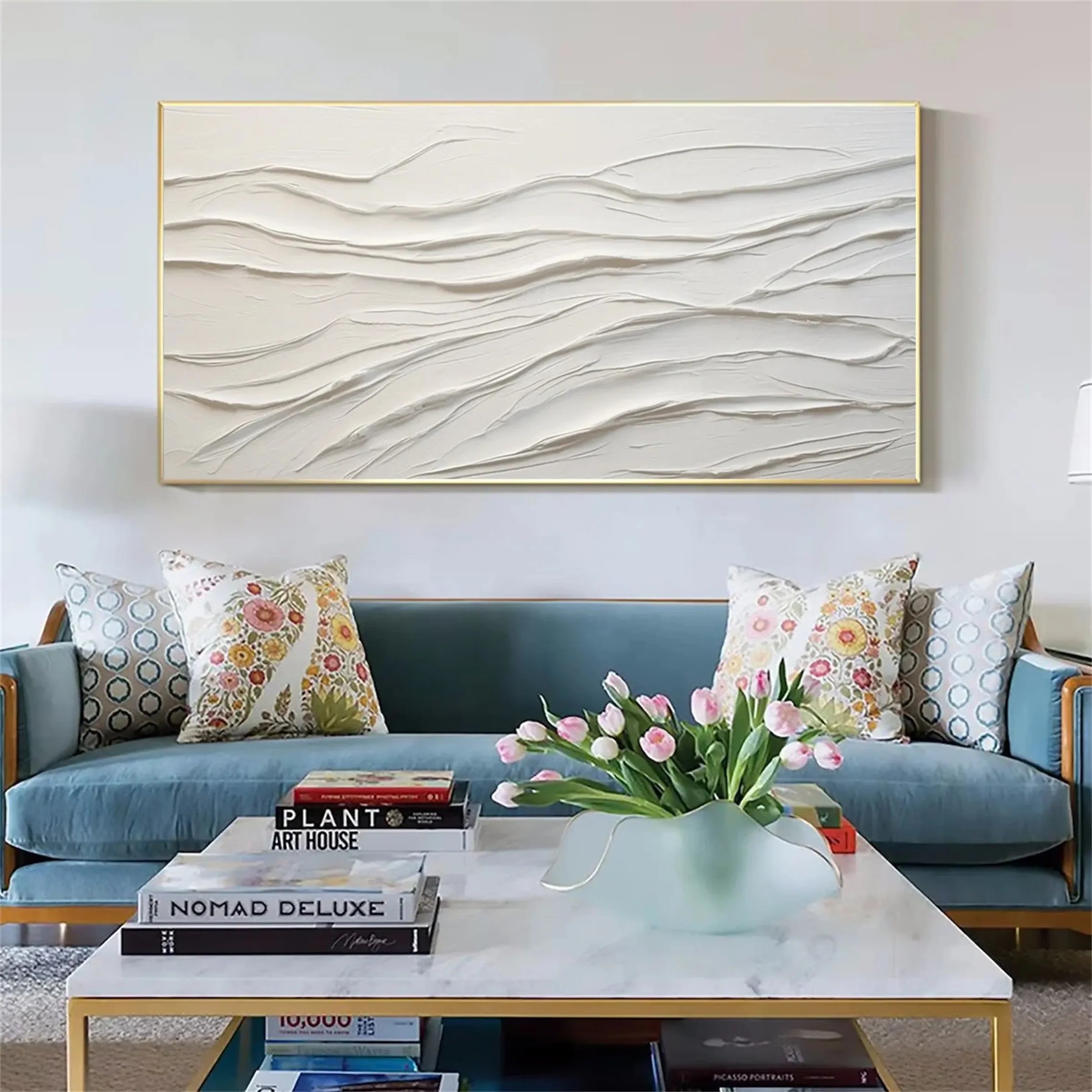 White Minimalist Textured Wall Art #WM060