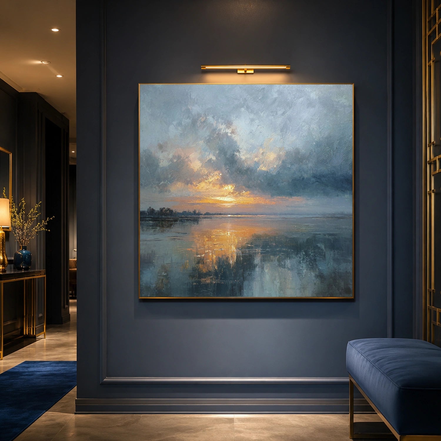 Abstract Ocean And Sky Canvas Art #OC200