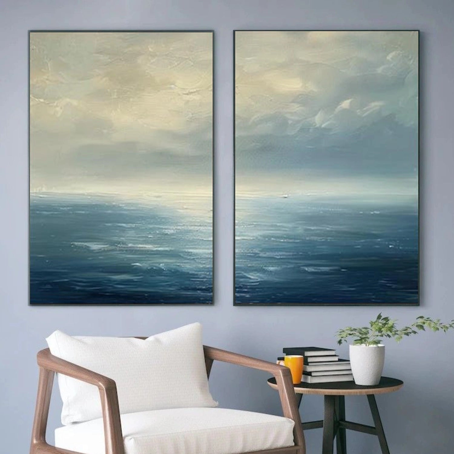Abstract Ocean And Sky Canvas Art Set of 2#OC144