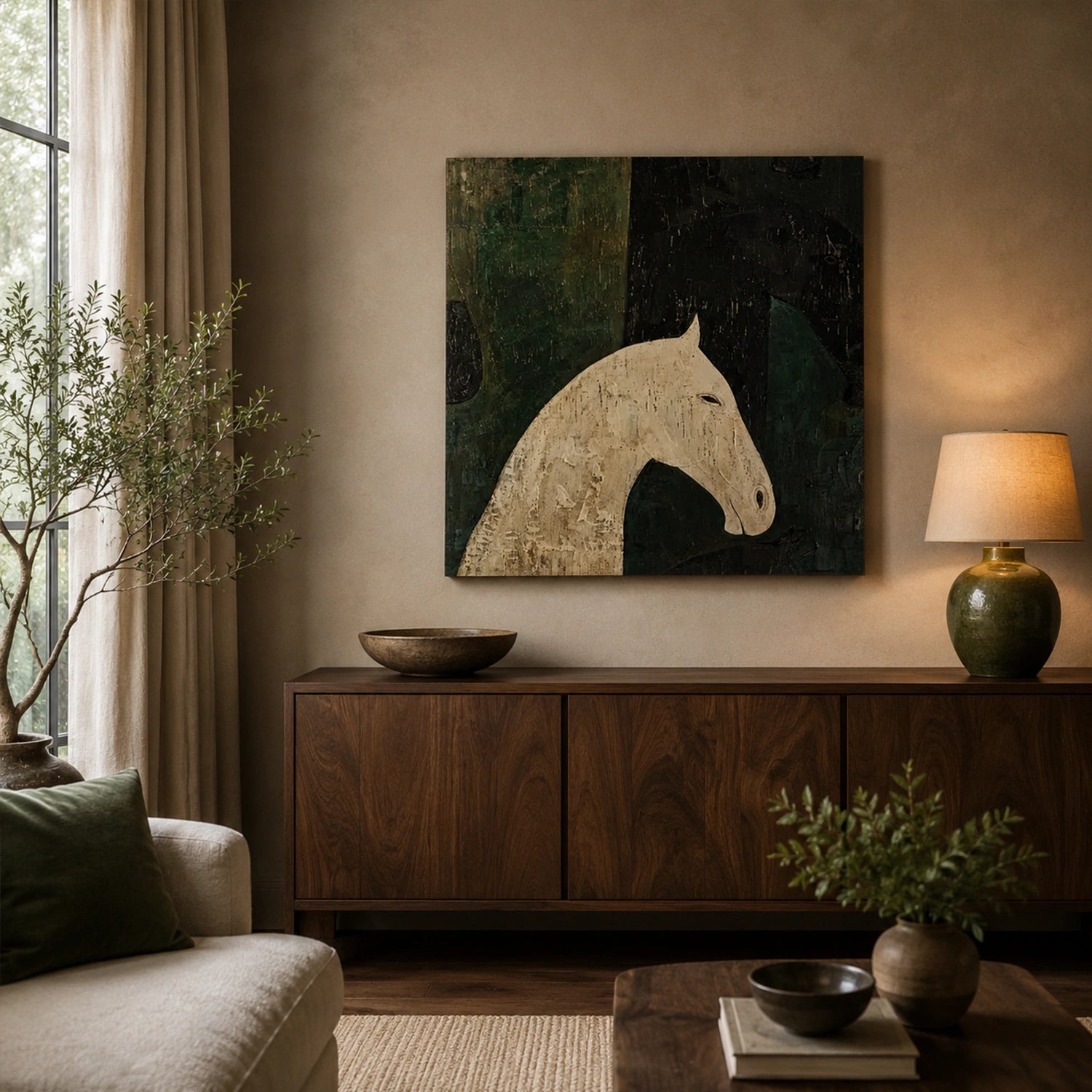 Abstract Animal Horse Canvas Art #DW153